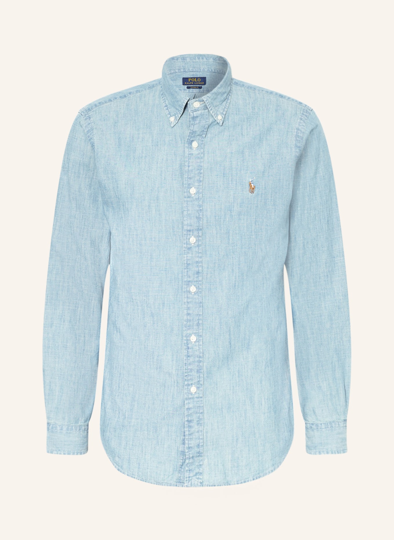 POLO RALPH LAUREN Shirt regular fit in denim look, Color: LIGHT BLUE (Image 1)