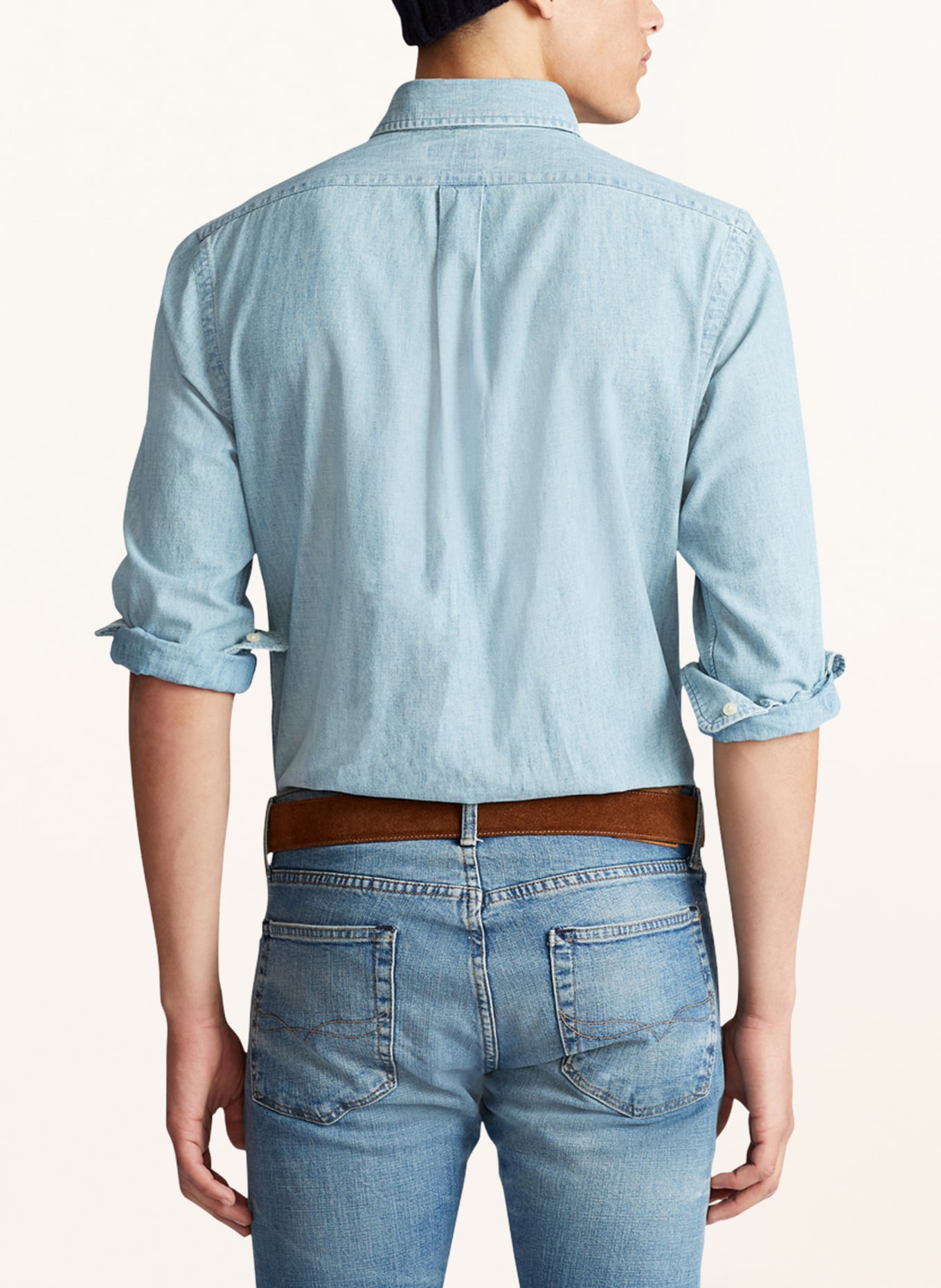 POLO RALPH LAUREN Shirt regular fit in denim look, Color: LIGHT BLUE (Image 3)