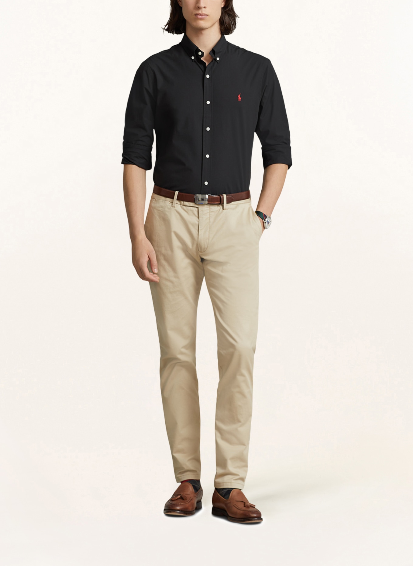 POLO RALPH LAUREN Koszula custom fit: CZARNY