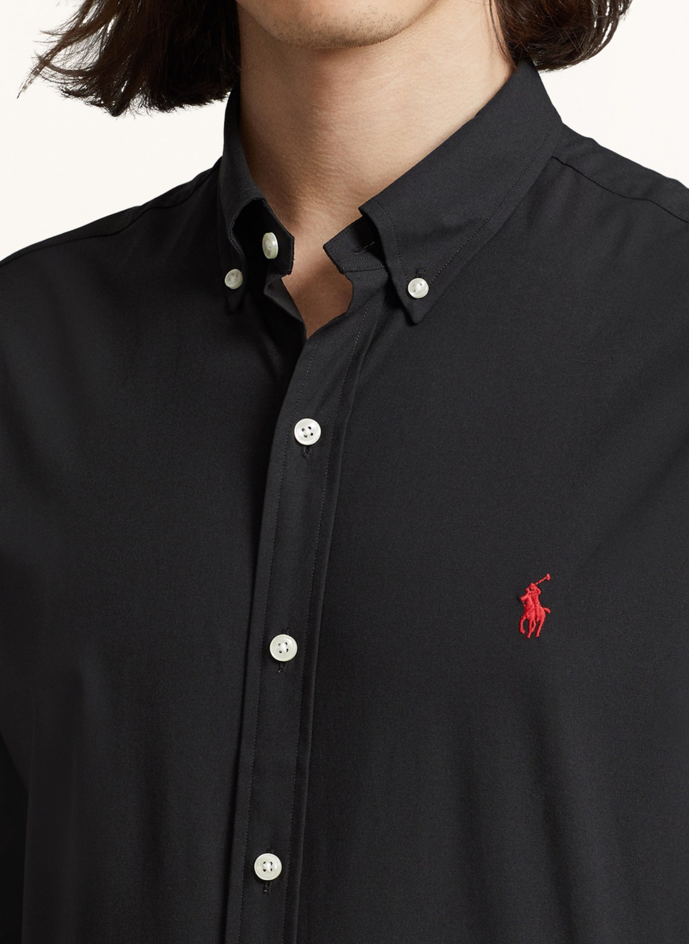 POLO RALPH LAUREN Koszula custom fit: CZARNY