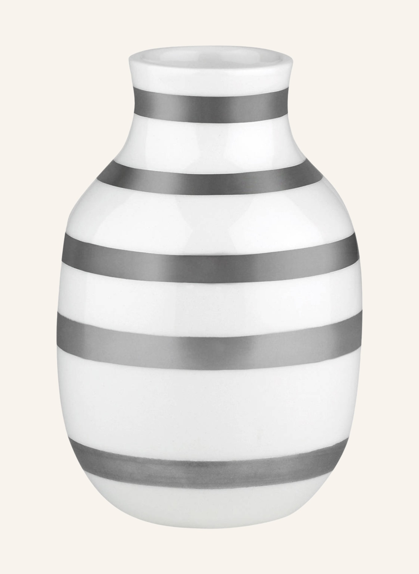 KÄHLER Vase OMAGGIO SMALL, Farbe: WEISS/ SILBER (Bild 1)
