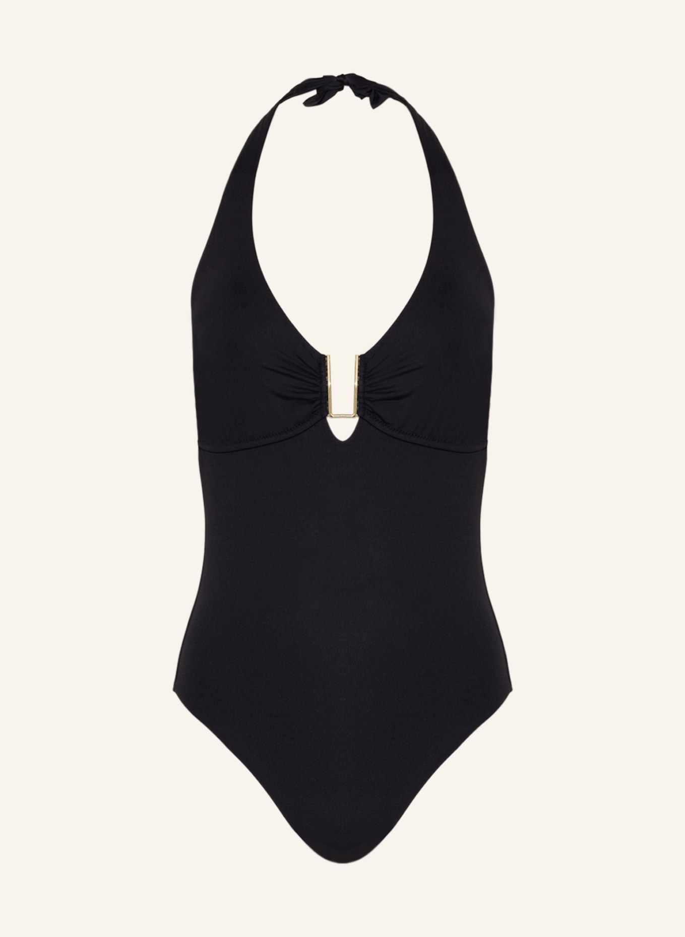 MELISSA ODABASH Halter neck swimsuit TAMPA, Color: BLACK (Image 1)