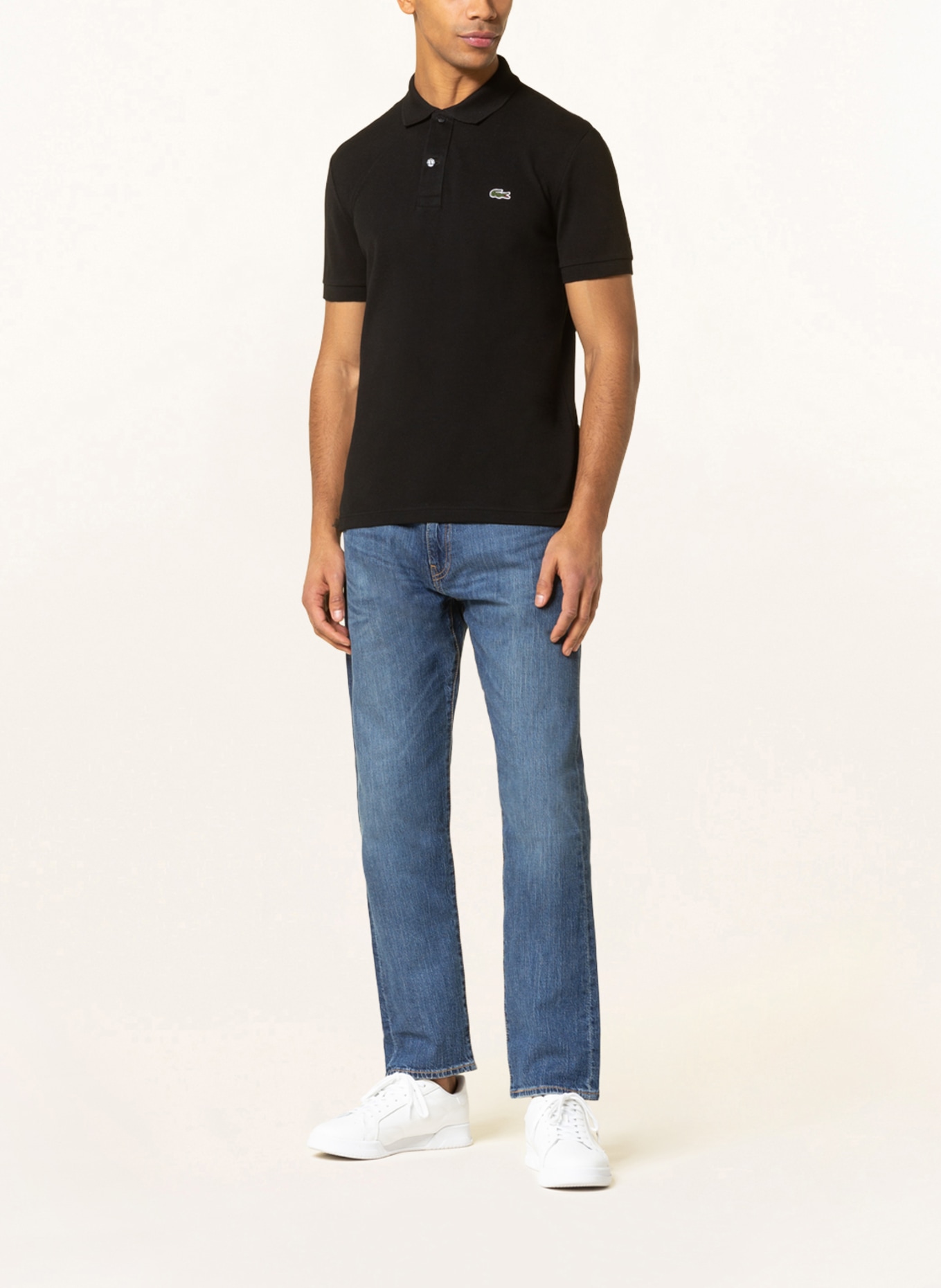 LACOSTE Piqué-Poloshirt Slim Fit, Farbe: SCHWARZ (Bild 2)