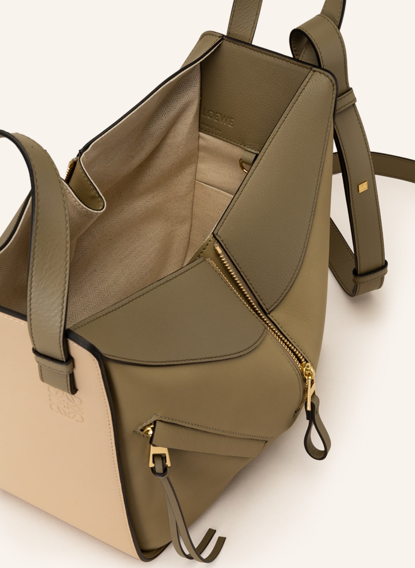 LOEWE Handbag HAMMOCK SMALL, Color: LIGHT GREEN/ BEIGE (Image 3)