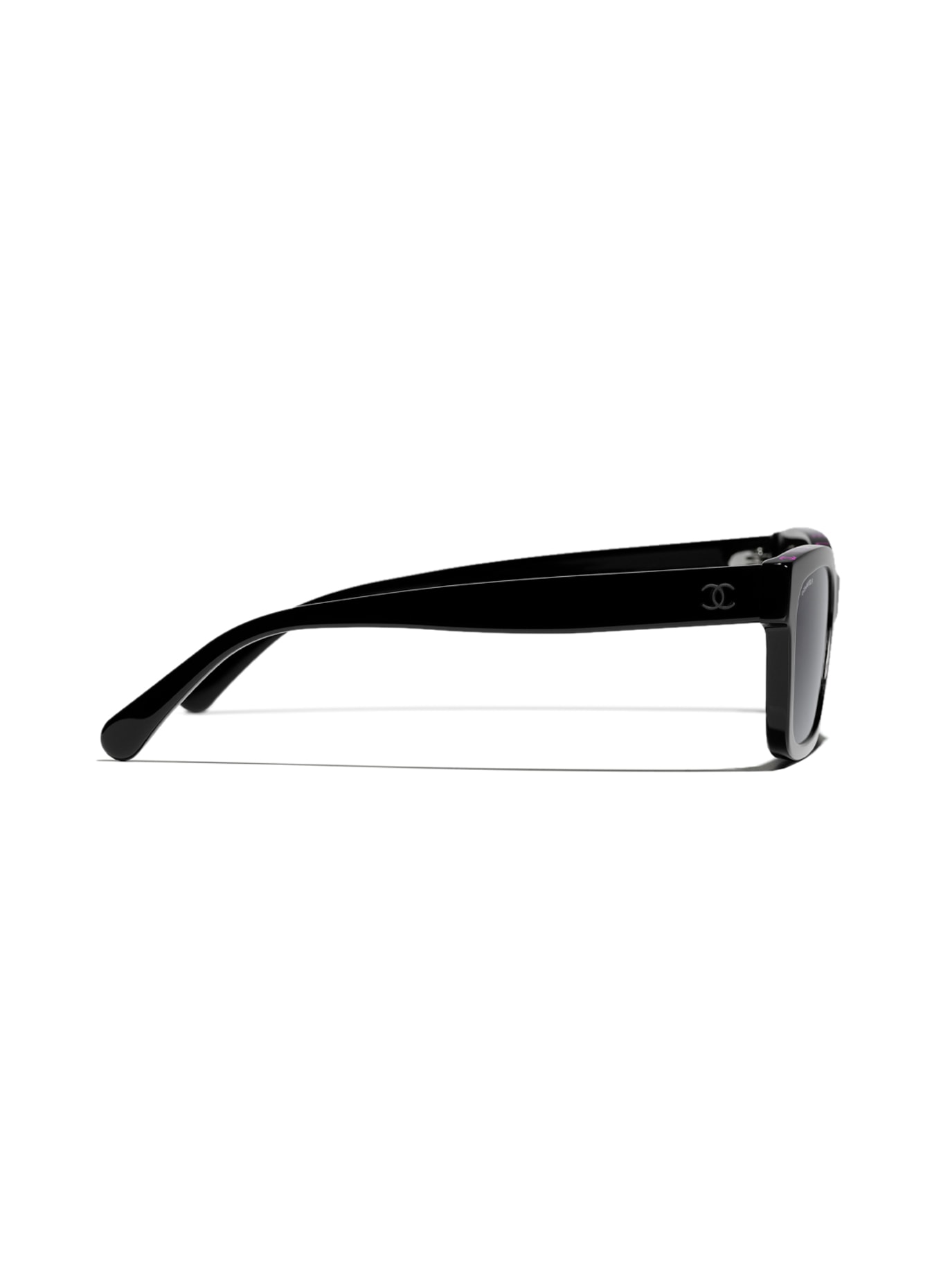 CHANEL Prostokątne okulary przeciwsłoneczne, Kolor: 1711S4 – CZARNY/ CIEMNOSZARY (Obrazek 3)