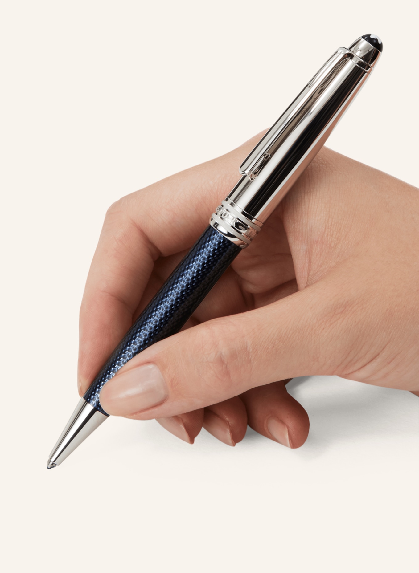 MONTBLANC Twist ballpoint pen MEISTERSTÜCK GLACIER SOLITAIRE, Color: BLUE (Image 4)