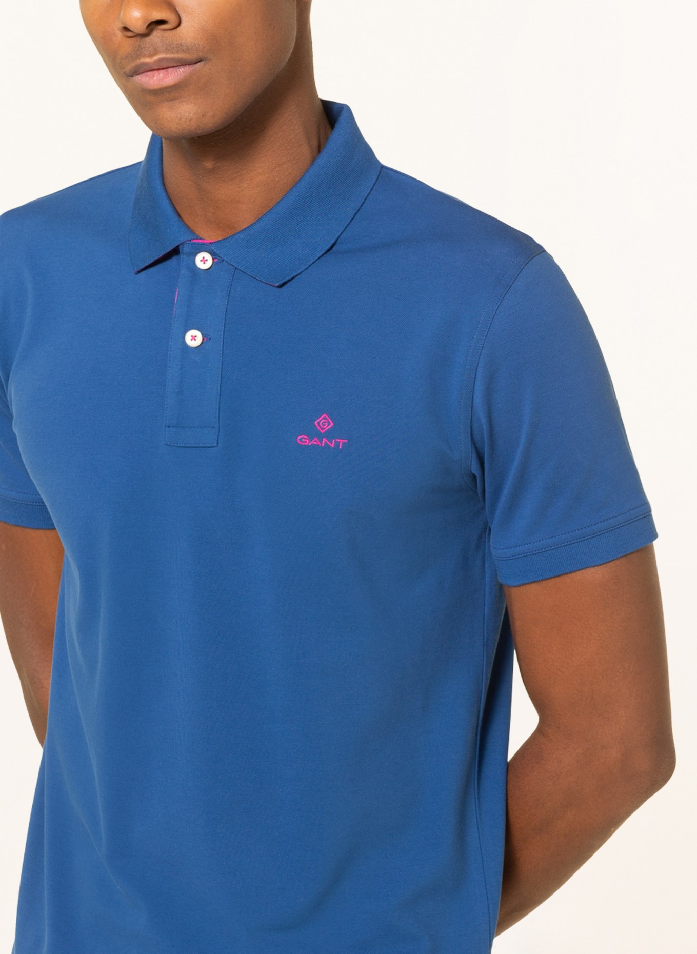 GANT Piqué polo shirt, Color: BLUE (Image 4)