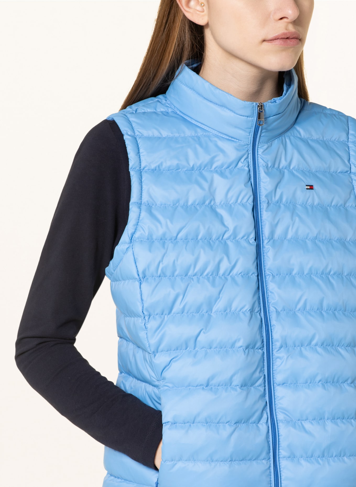 TOMMY HILFIGER Down vest with detachable hood, Color: LIGHT BLUE (Image 6)