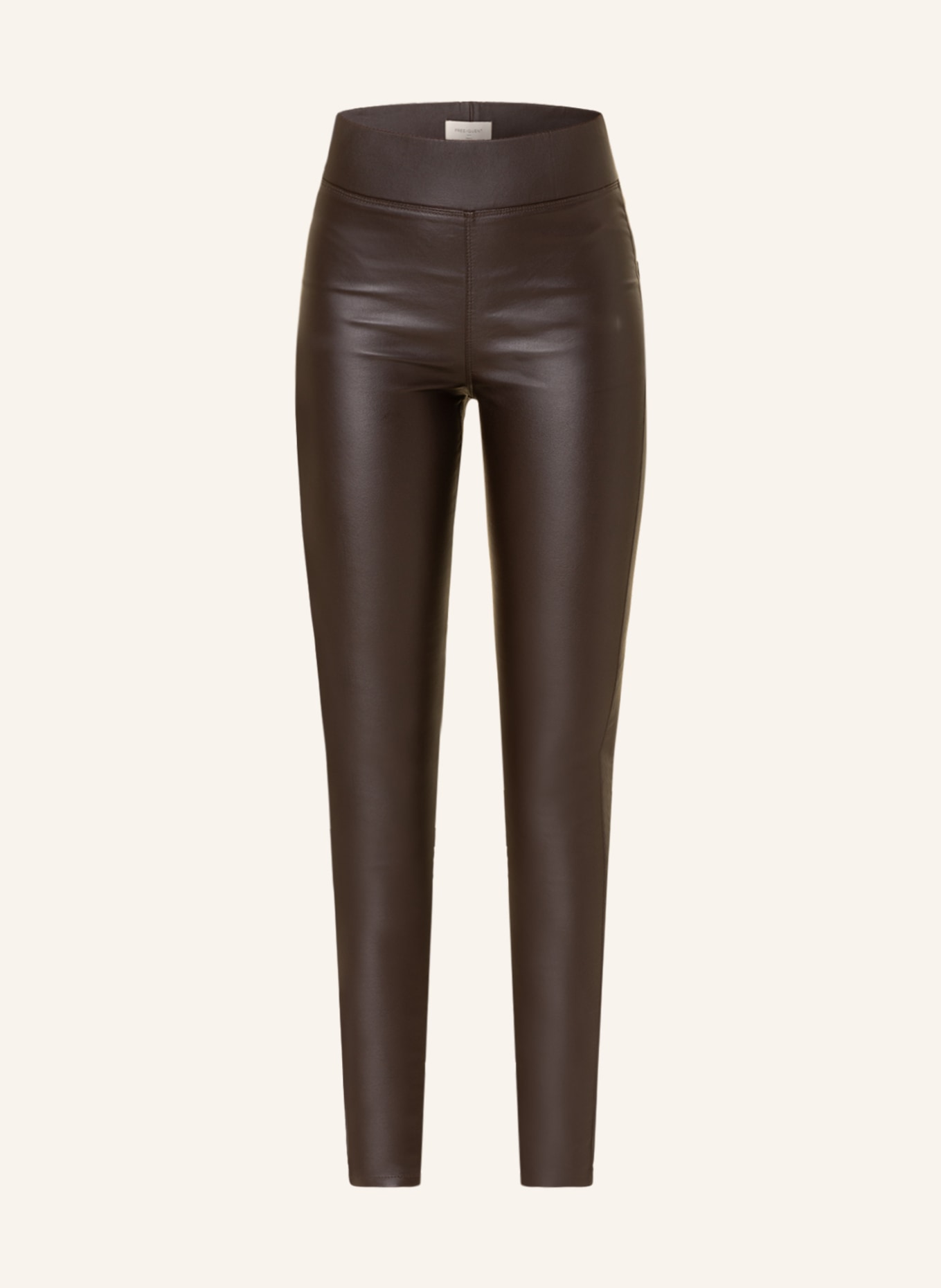 FREEQUENT Leggings FQSHANNON in leather look, Color: DARK BROWN (Image 1)