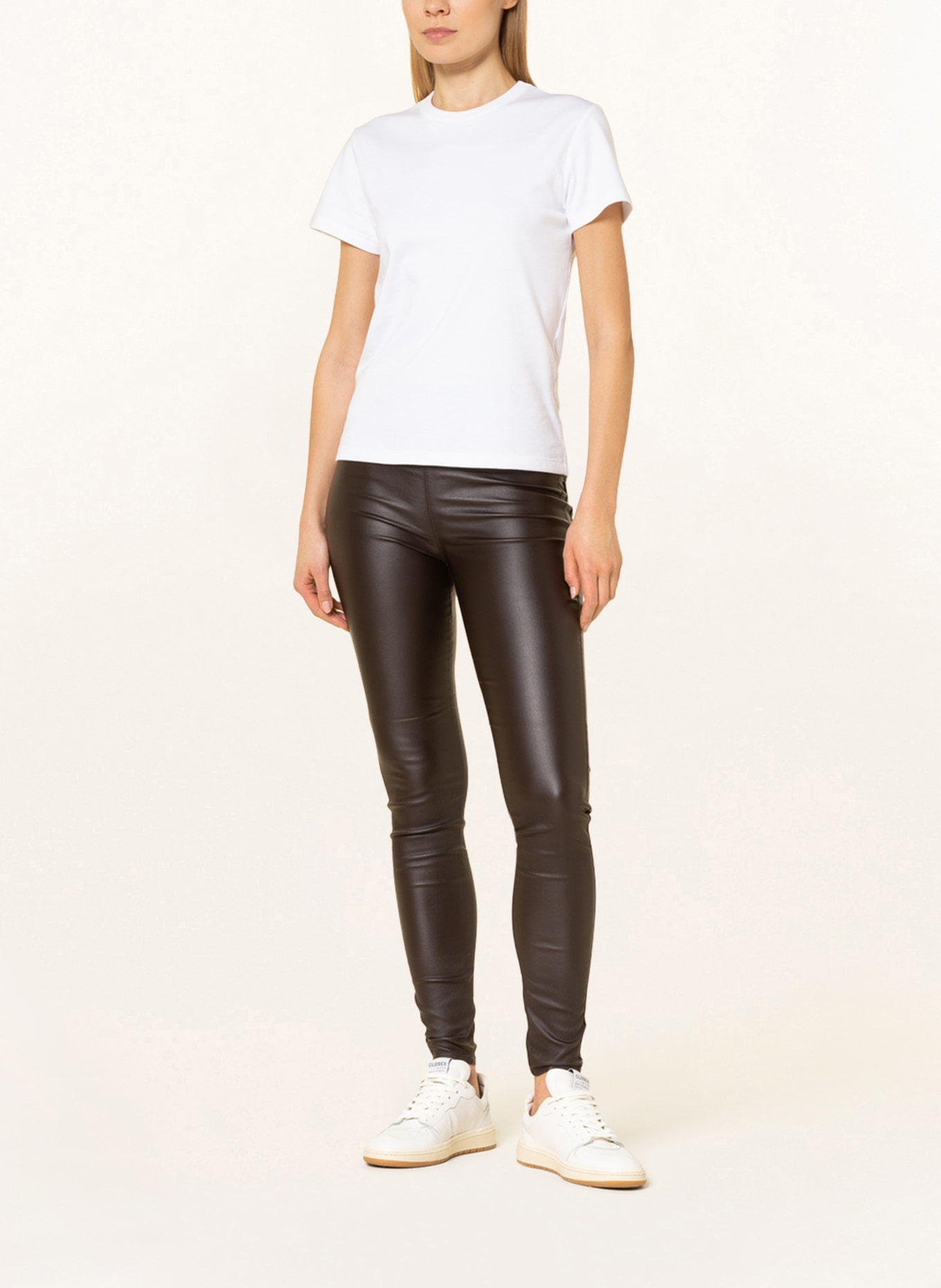 FREEQUENT Leggings FQSHANNON in leather look, Color: DARK BROWN (Image 2)