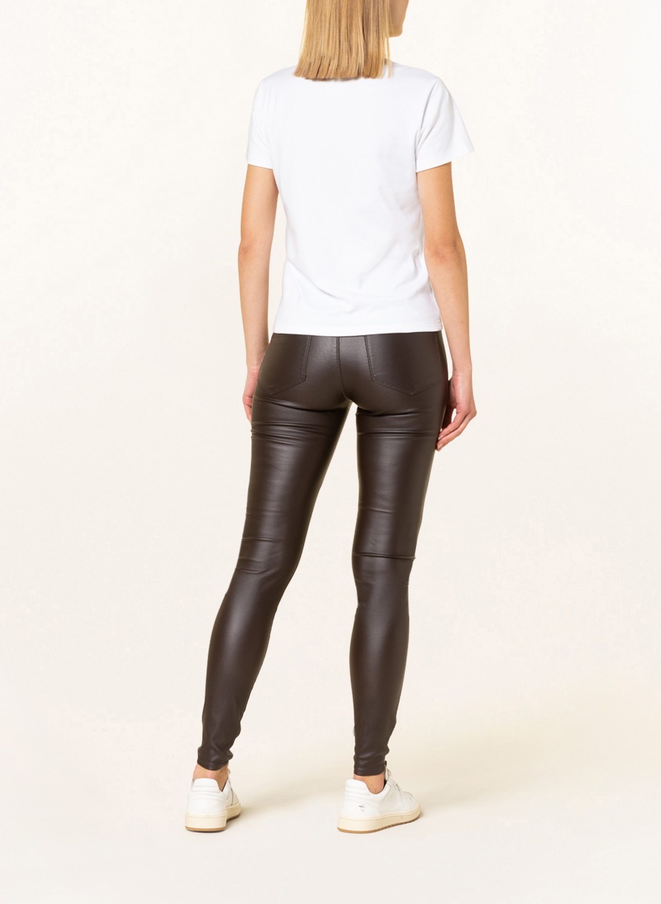FREEQUENT Leggings FQSHANNON in leather look, Color: DARK BROWN (Image 3)