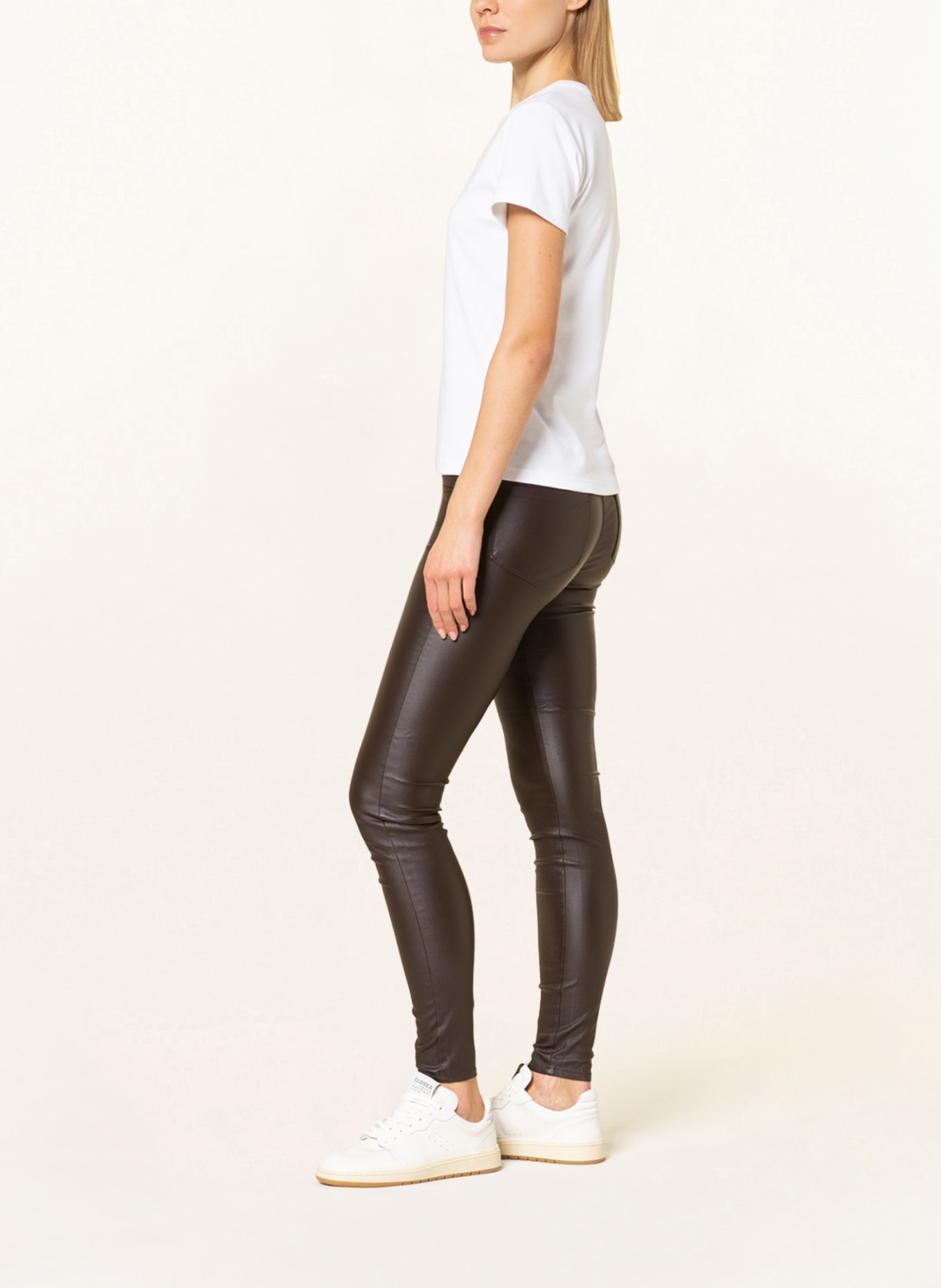 FREEQUENT Leggings FQSHANNON in leather look, Color: DARK BROWN (Image 4)