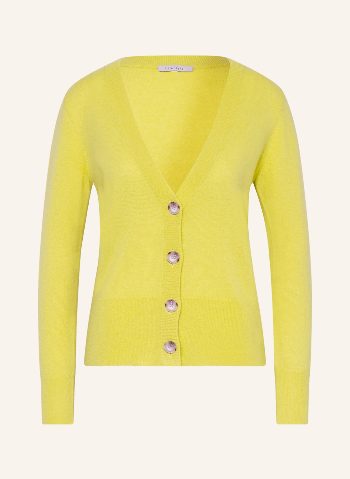 lilienfels Cardigan in cashmere in neon yellow