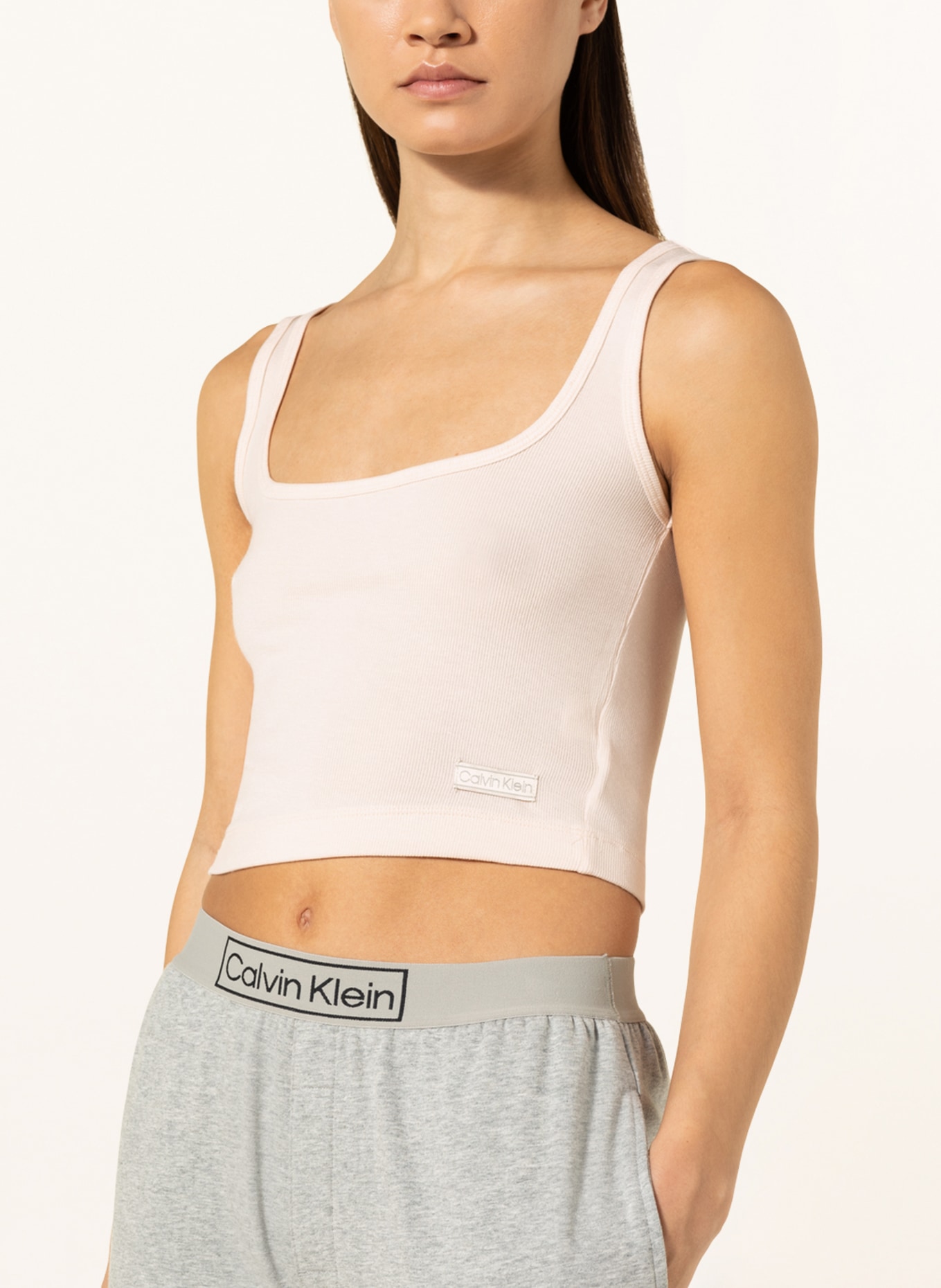 Calvin Klein Lounge top PURE RIBBED, Color: LIGHT PINK/ CREAM (Image 4)