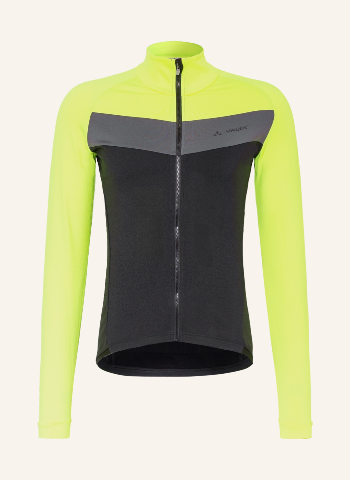 VAUDE Cycling jersey POSTA, Color: NEON YELLOW/ BLACK/ DARK GRAY (Image 1)