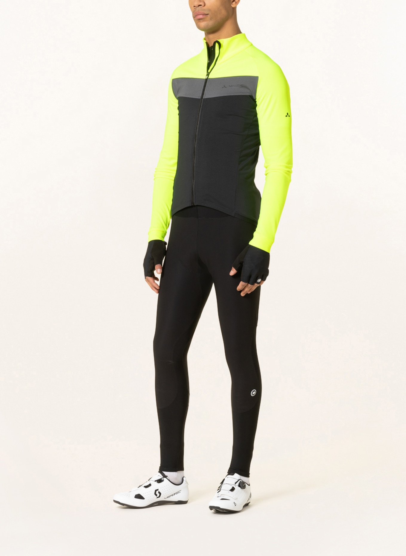 VAUDE Cycling jersey POSTA, Color: NEON YELLOW/ BLACK/ DARK GRAY (Image 2)