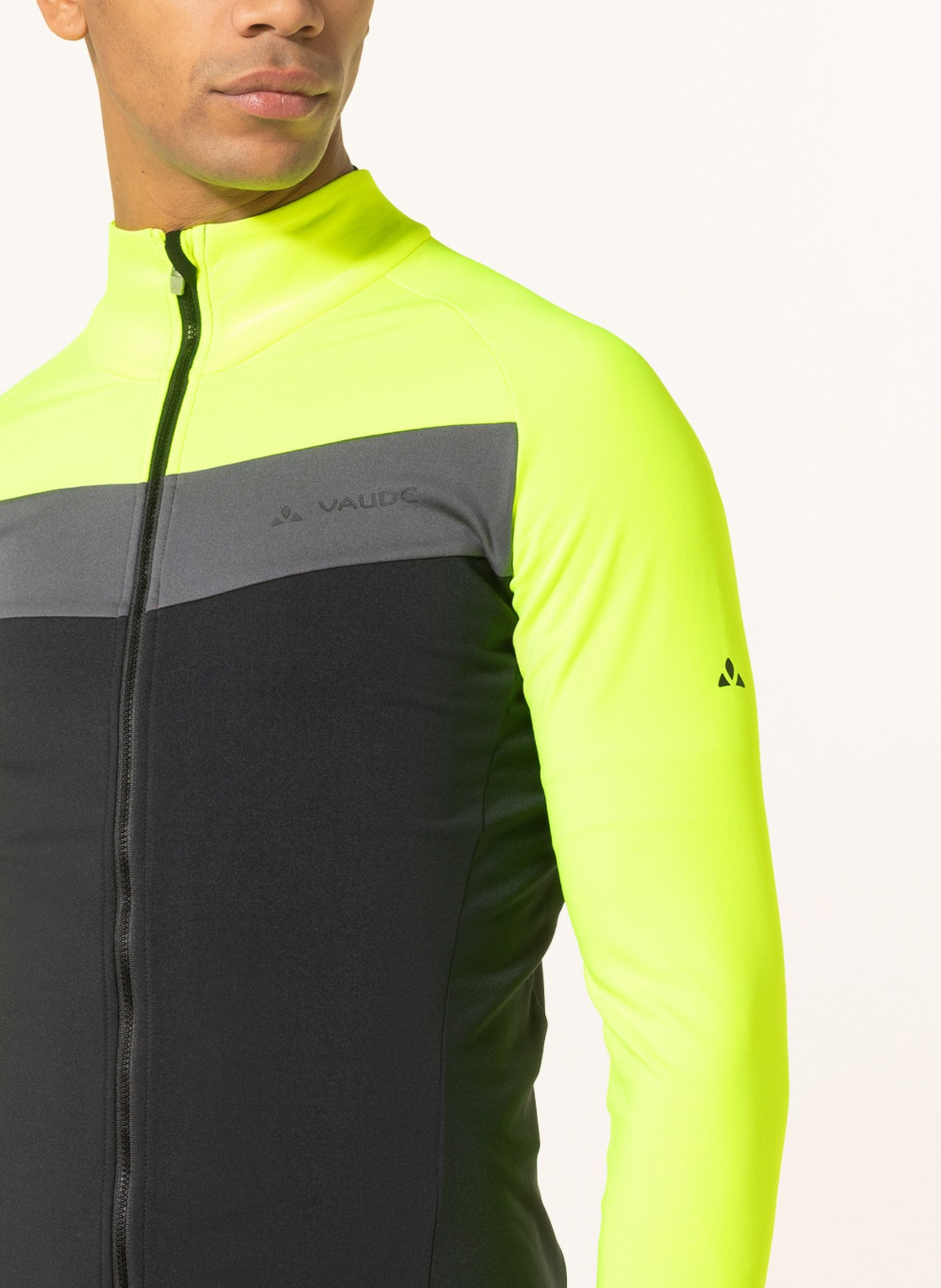 VAUDE Cycling jersey POSTA, Color: NEON YELLOW/ BLACK/ DARK GRAY (Image 4)