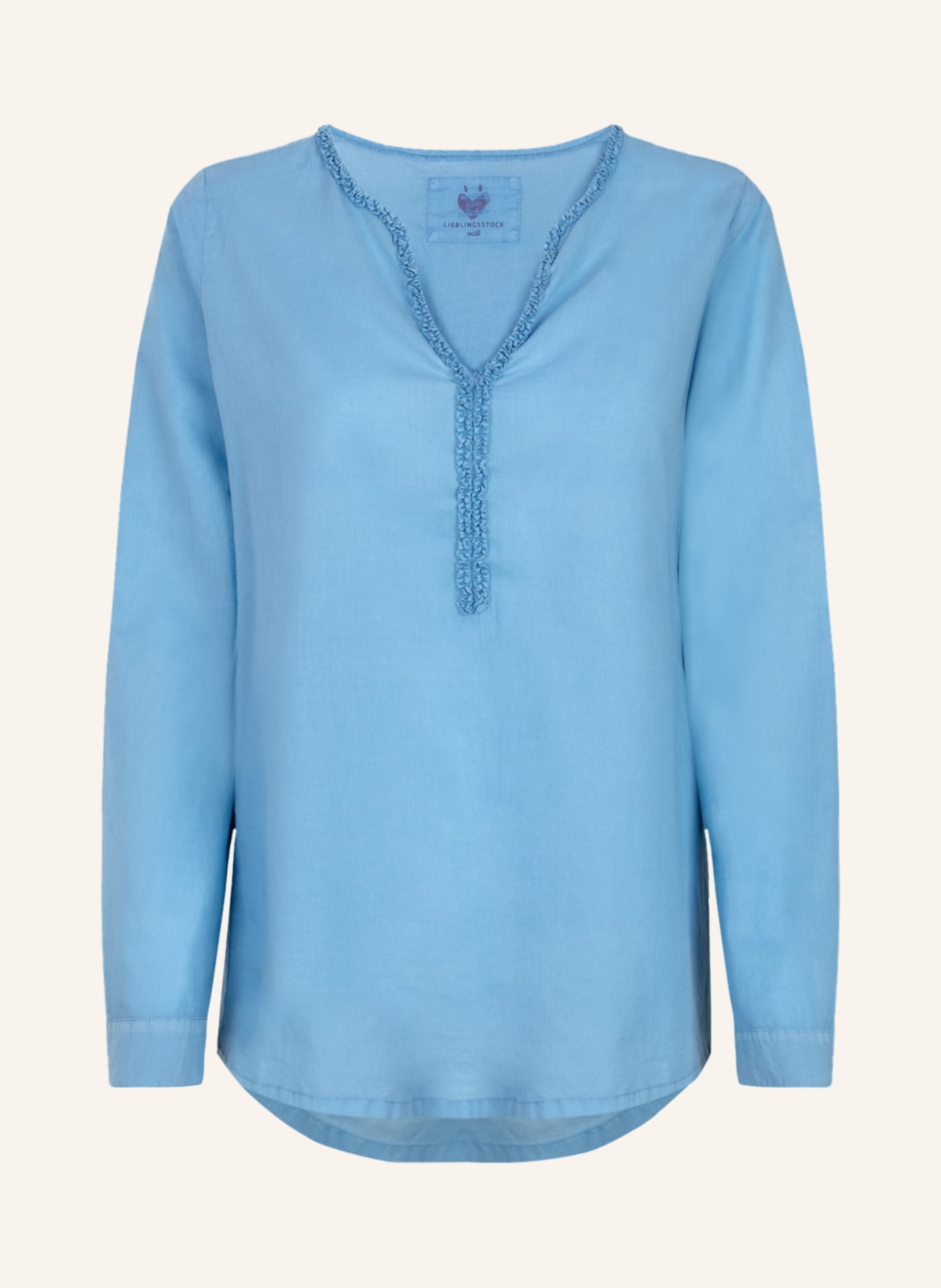 LIEBLINGSSTÜCK Blouse-style shirt ROSEMARIE with ruffle trim, Color: BLUE (Image 1)