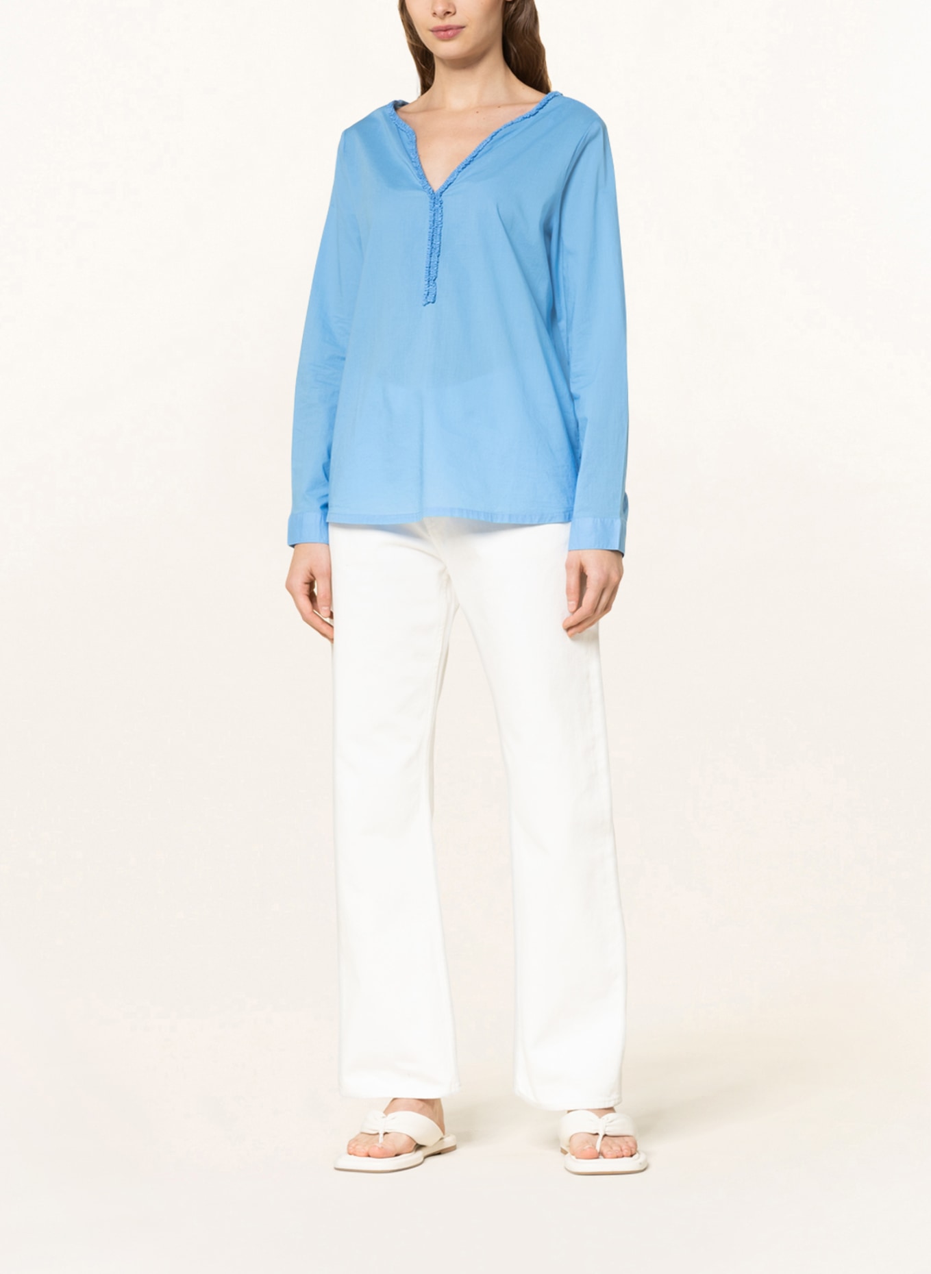 LIEBLINGSSTÜCK Blouse-style shirt ROSEMARIE with ruffle trim, Color: BLUE (Image 2)