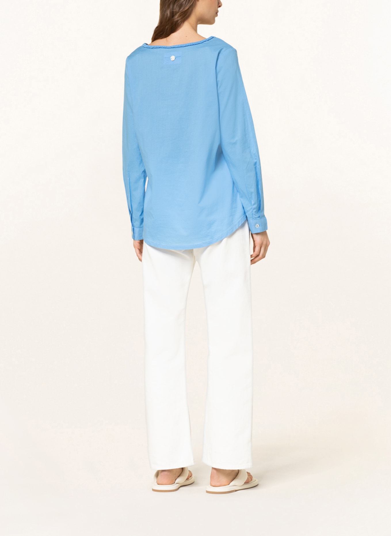 LIEBLINGSSTÜCK Blouse-style shirt ROSEMARIE with ruffle trim, Color: BLUE (Image 3)