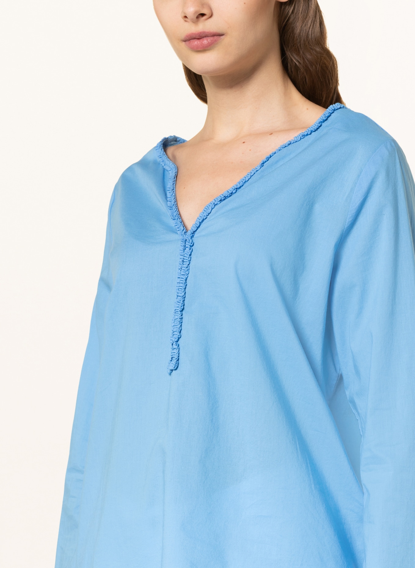 LIEBLINGSSTÜCK Blouse-style shirt ROSEMARIE with ruffle trim, Color: BLUE (Image 4)