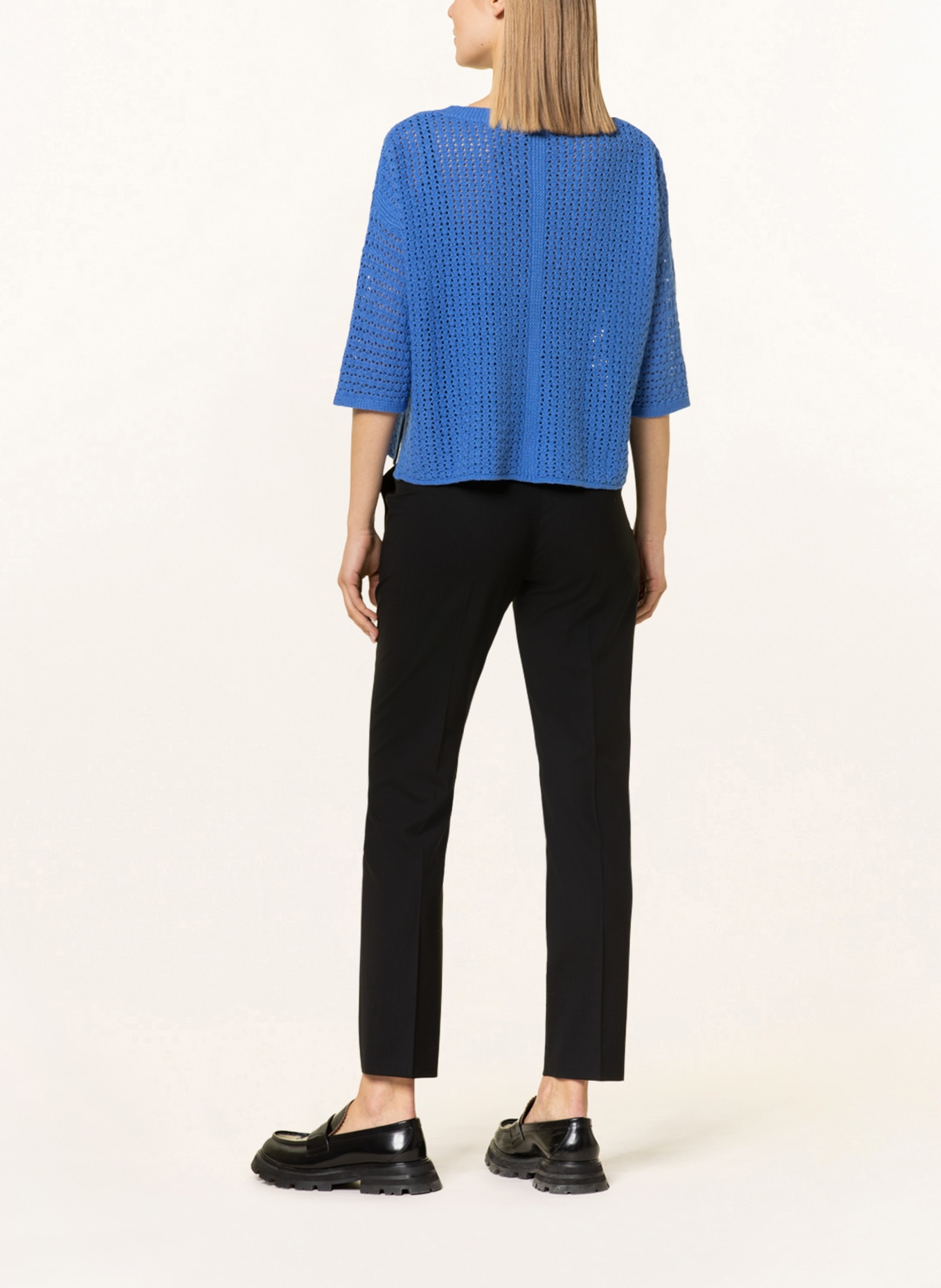 lilienfels Sweater with linen and 3/4 sleeves, Color: BLUE (Image 3)