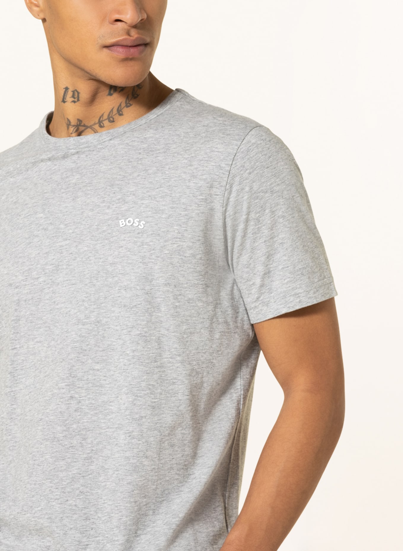 BOSS T-shirt TEE CURVED, Color: LIGHT GRAY (Image 4)
