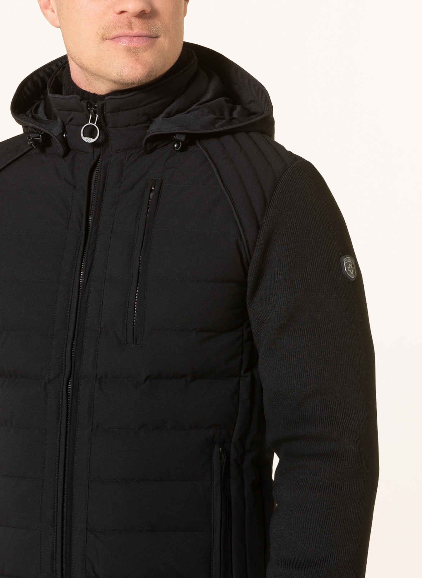 WELLENSTEYN Quilted jacket MOLECULE in mixed materials, Color: BLACK (Image 5)