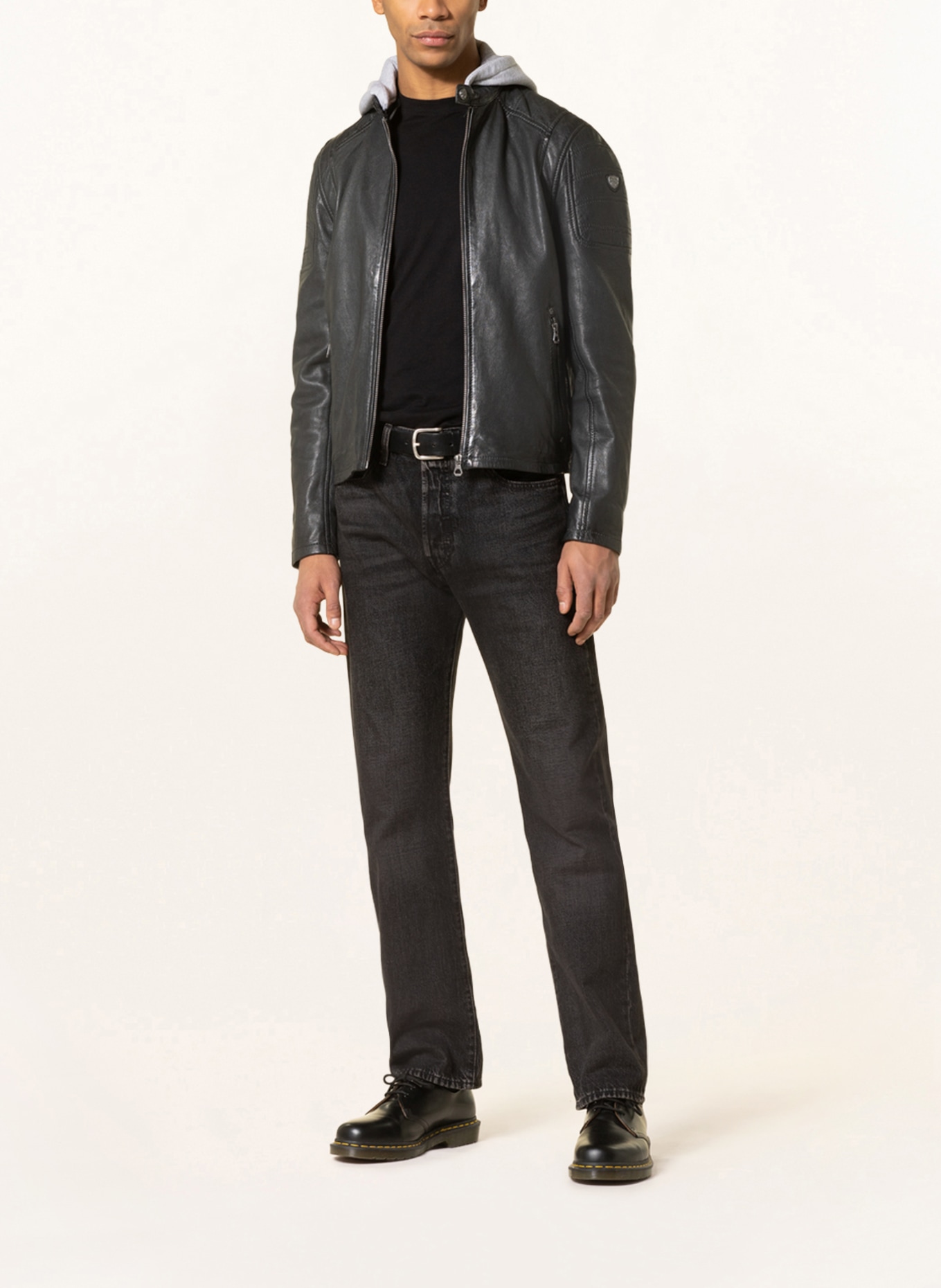 gipsy Leather jacket RAYLO, Color: DARK GRAY (Image 2)