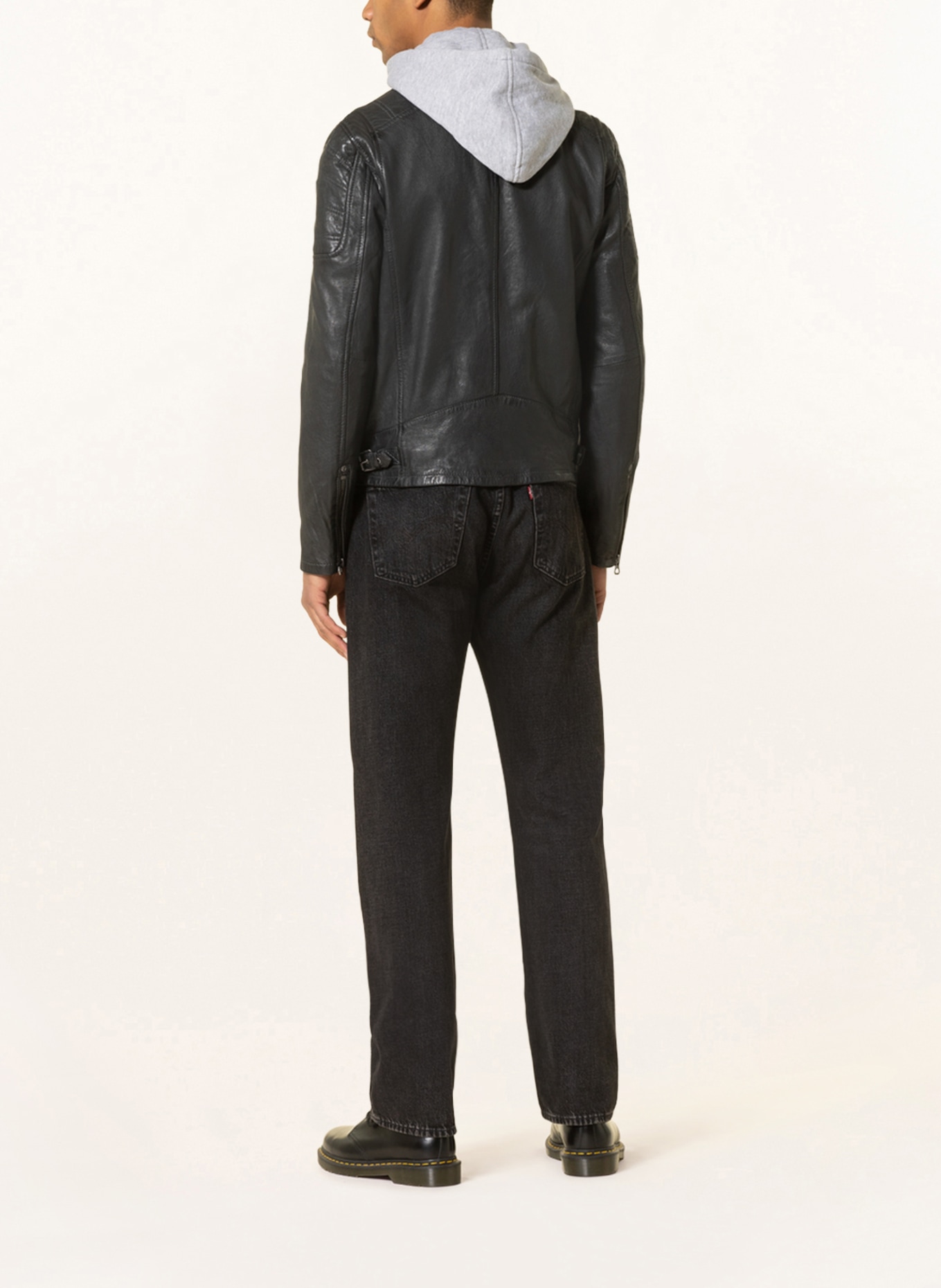 gipsy Leather jacket RAYLO, Color: DARK GRAY (Image 3)