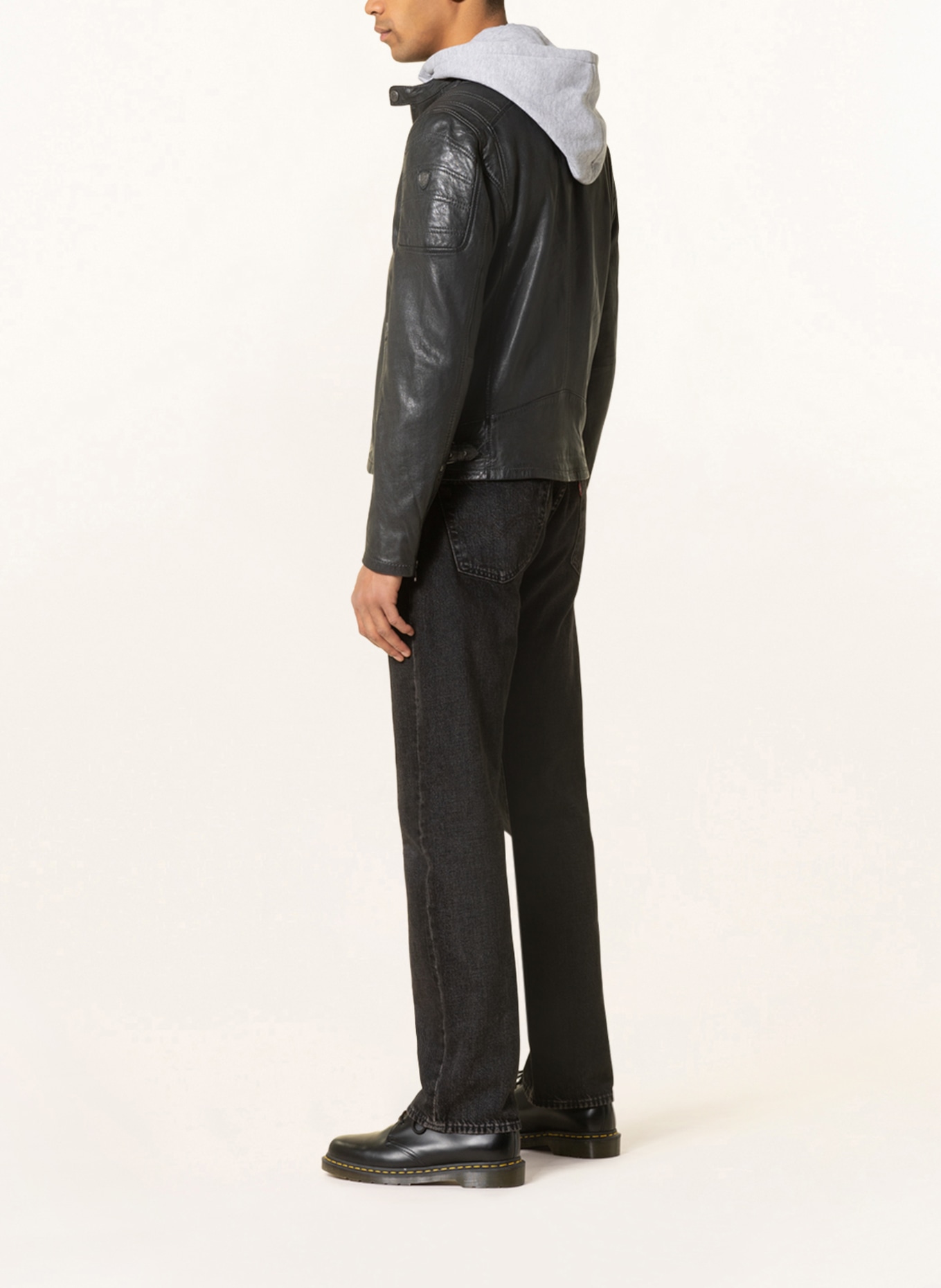 gipsy Leather jacket RAYLO, Color: DARK GRAY (Image 4)