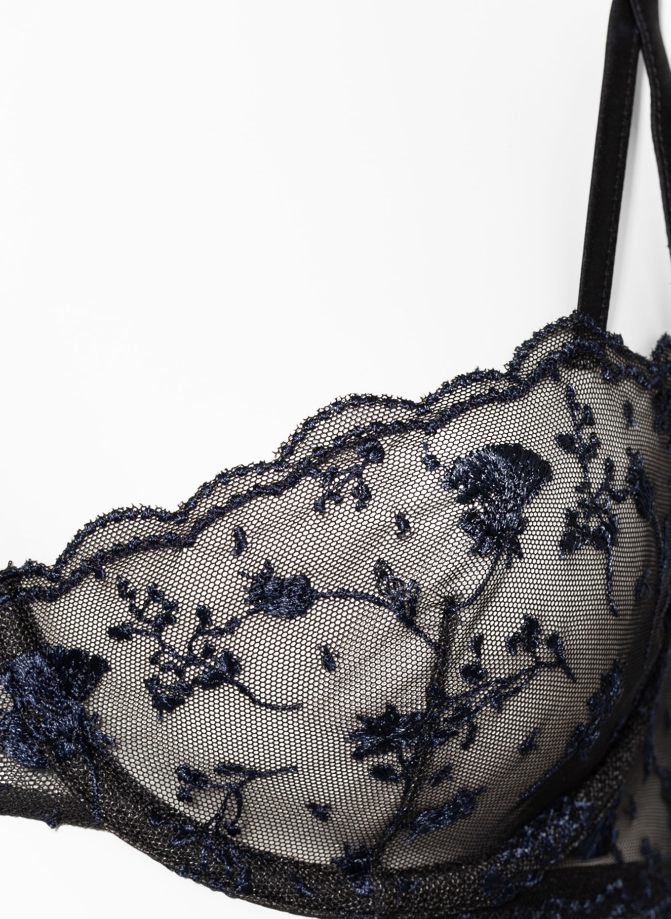 LA PERLA Balconette bra MIDNIGHT BOTANICA made of silk, Color: BLACK (Image 4)