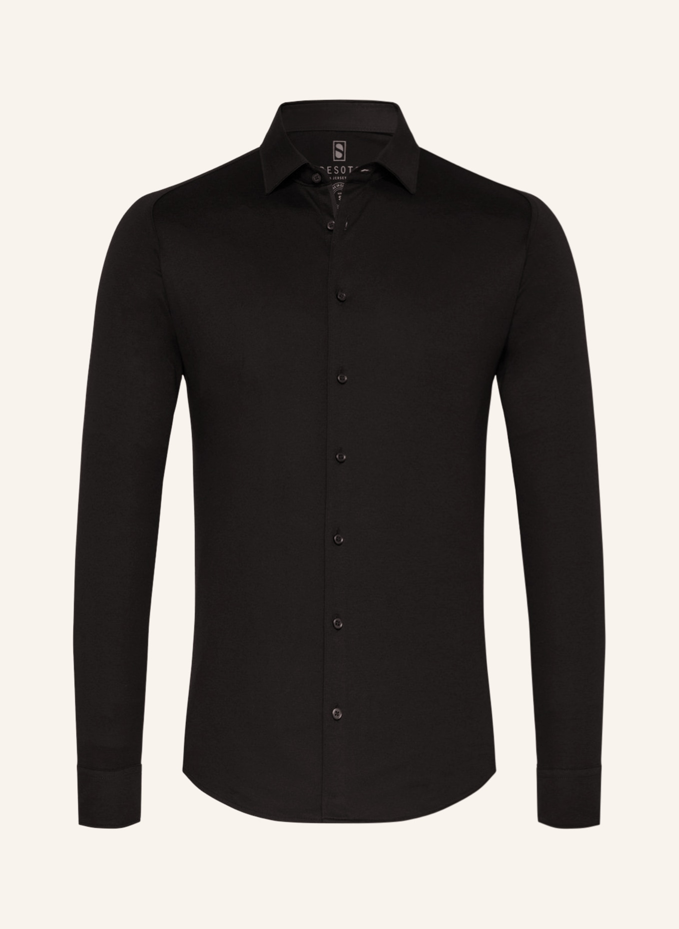 DESOTO Jerseyhemd Slim Fit: SCHWARZ