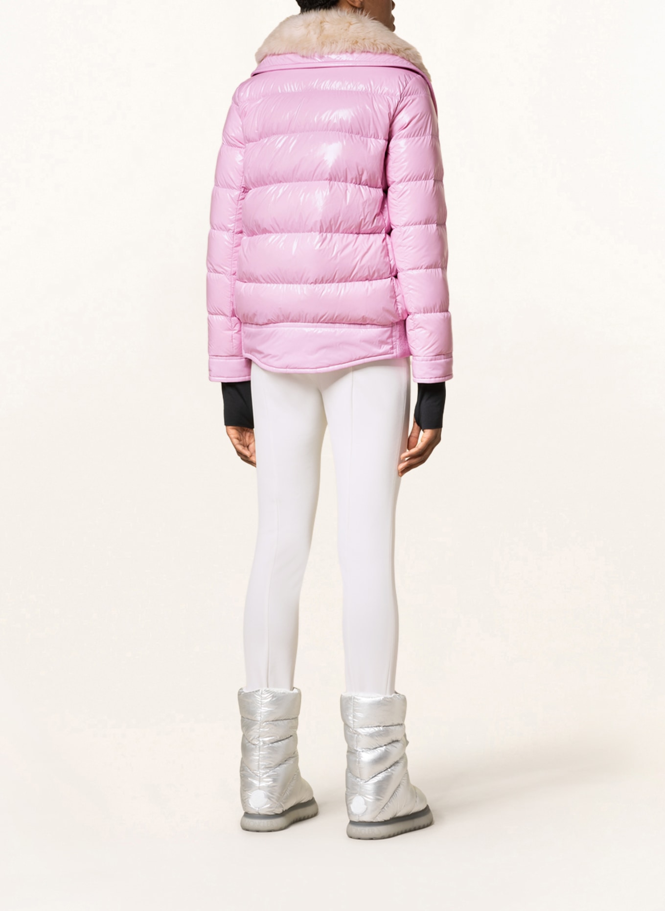 MONCLER GRENOBLE Down ski jacket ARABBA with faux fur, Color: PINK (Image 3)
