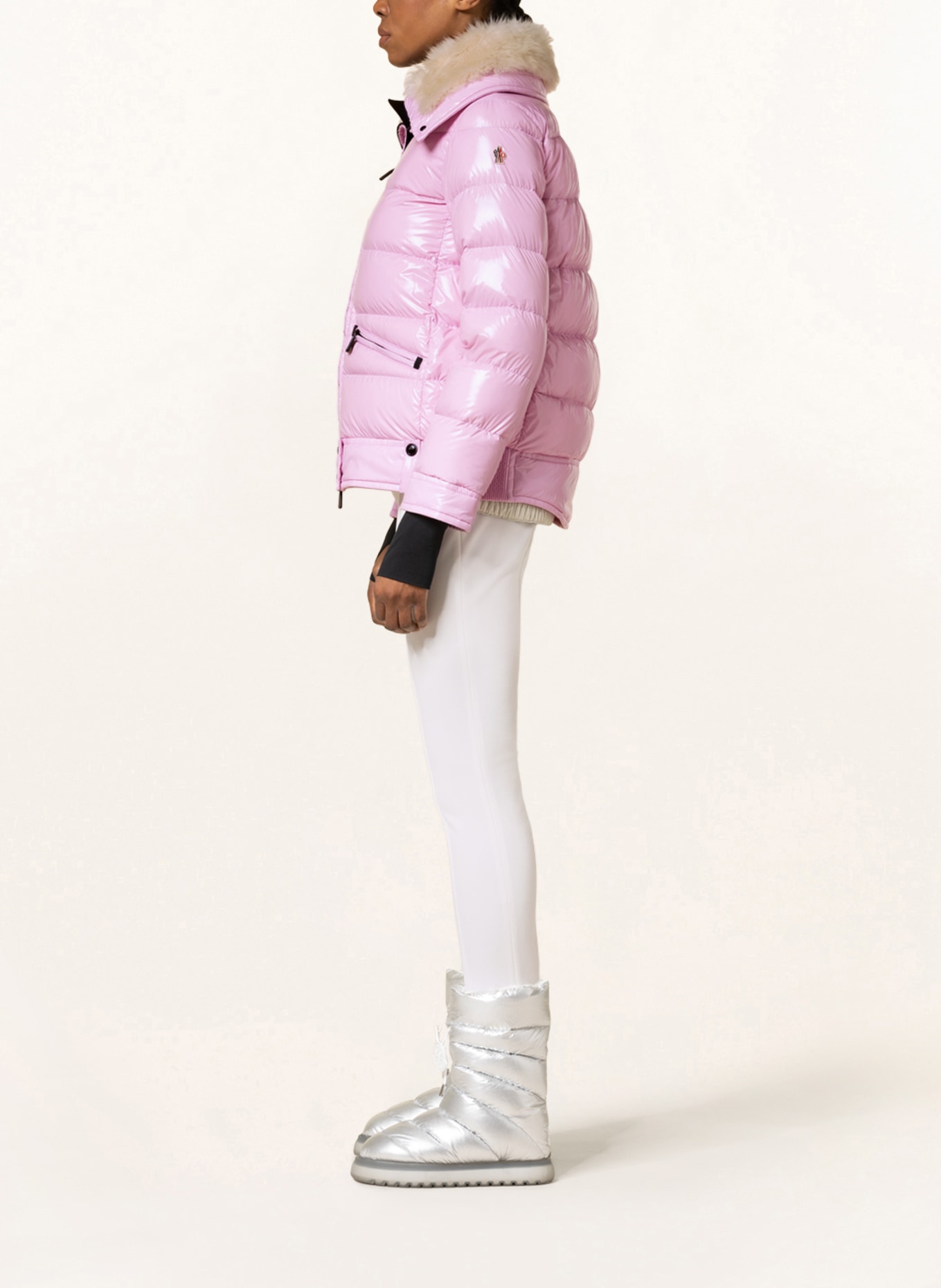 MONCLER GRENOBLE Down ski jacket ARABBA with faux fur, Color: PINK (Image 4)