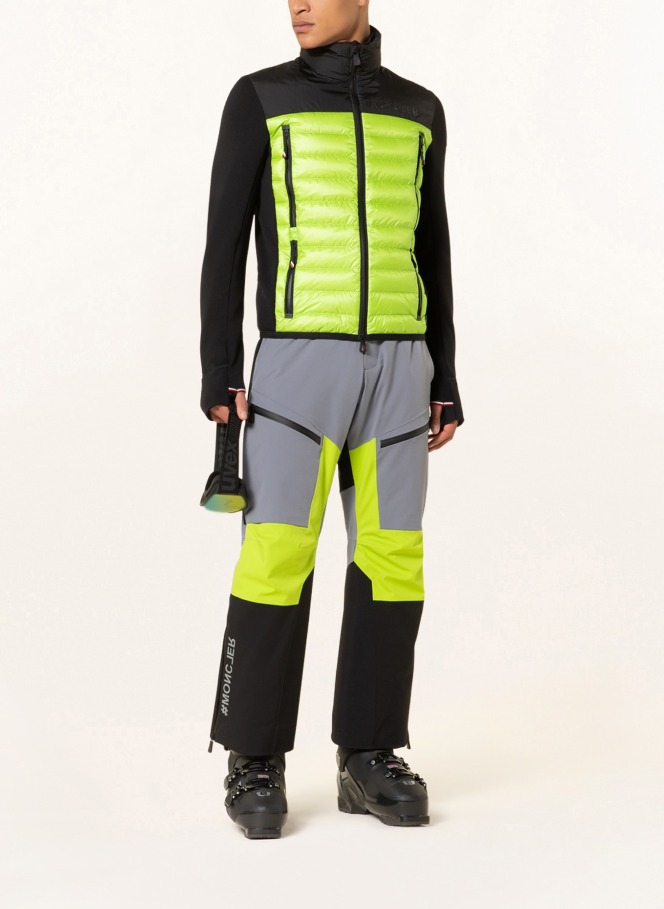 MONCLER GRENOBLE Hybrid down jacket, Color: BLACK/ NEON GREEN (Image 2)