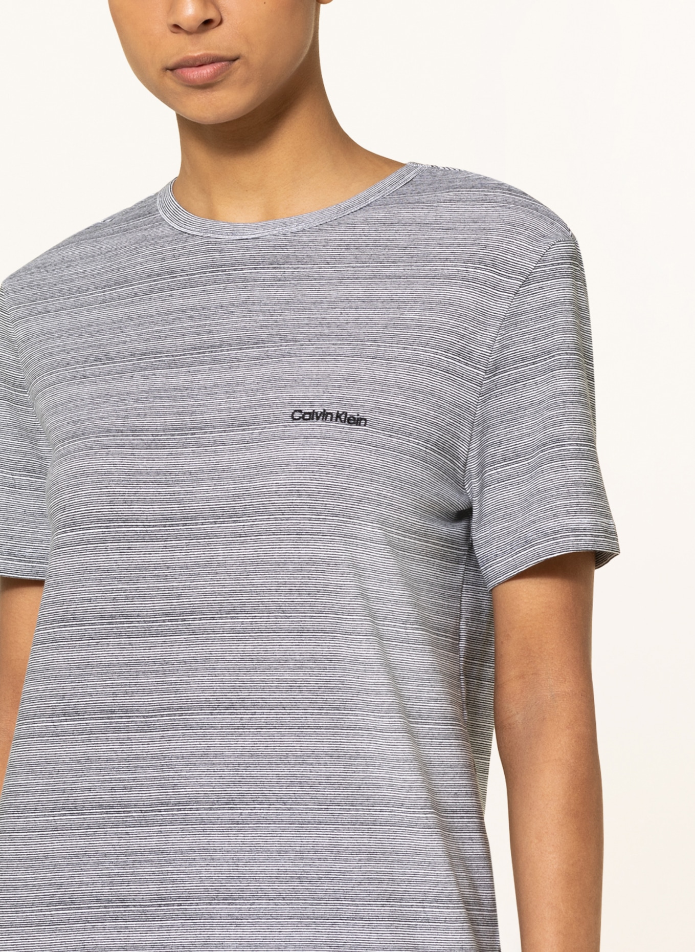 Calvin Klein Pajama shirt PURE COTTON , Color: BLACK/ WHITE (Image 4)