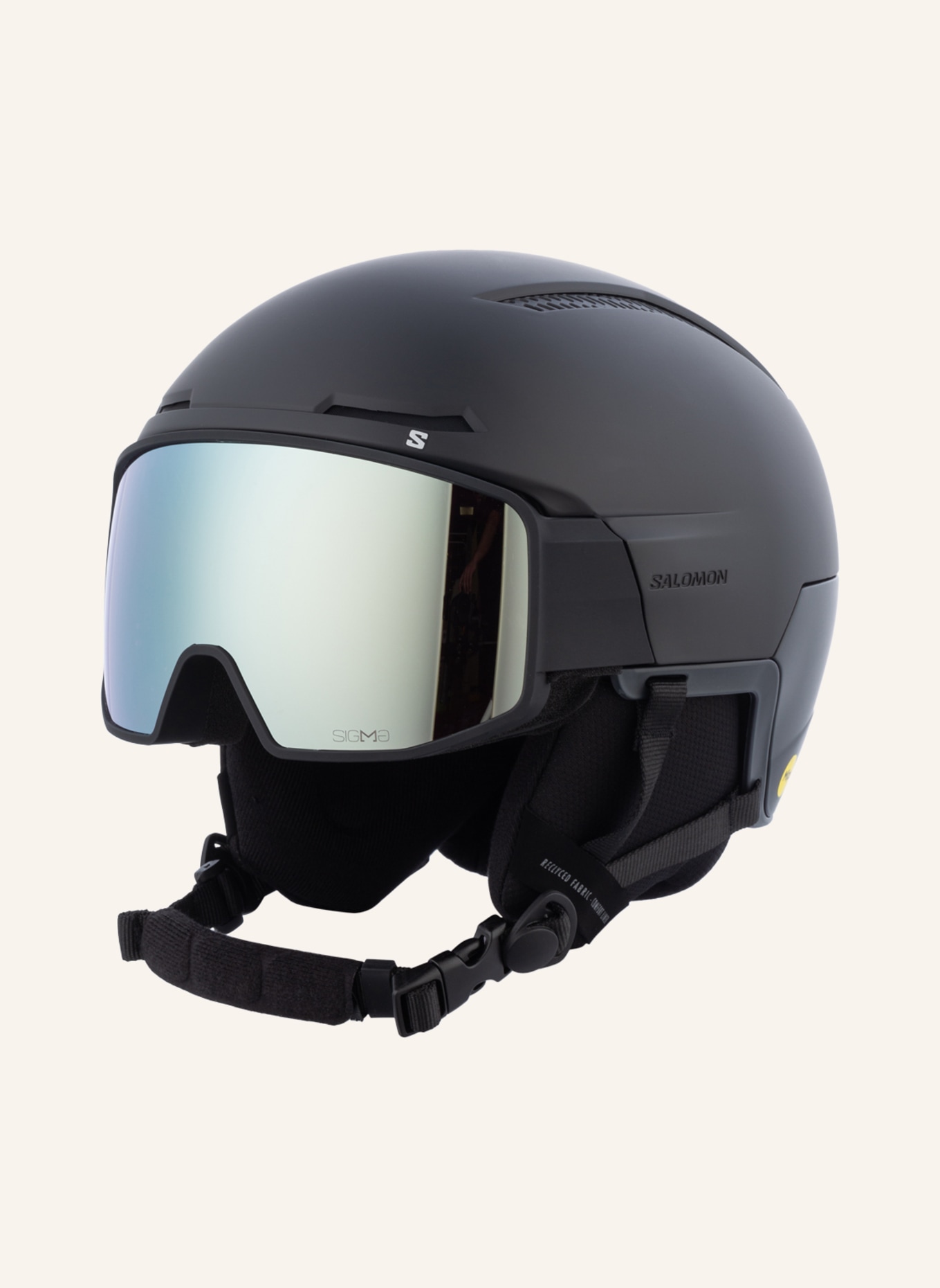 Strålende Rouse Til fods SALOMON Ski helmet DRIVER PRO SIGMA MIPS with visor in black