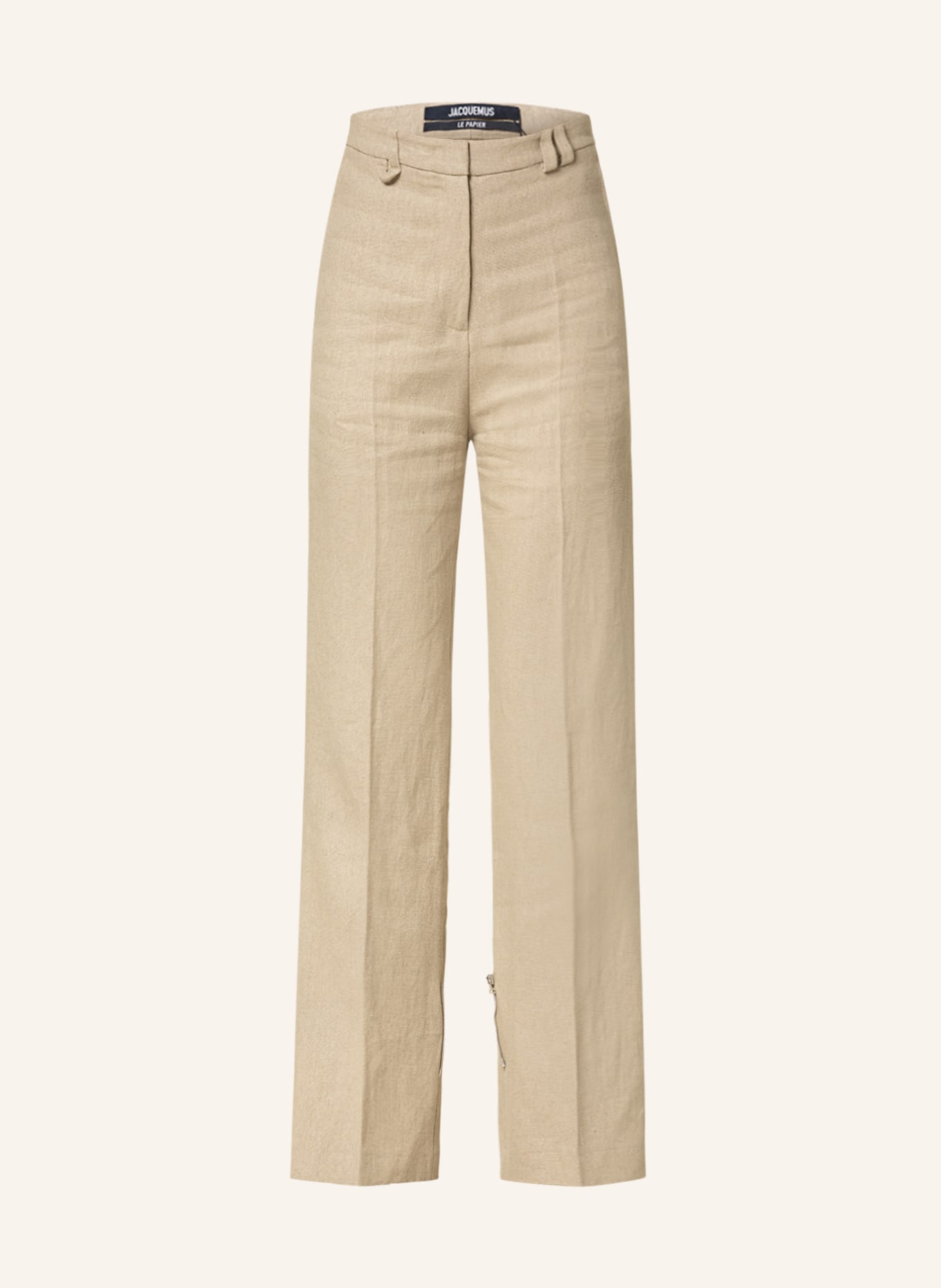 JACQUEMUS Wide leg trousers LE PANTALON ASTOUIN in linen, Color: BEIGE (Image 1)