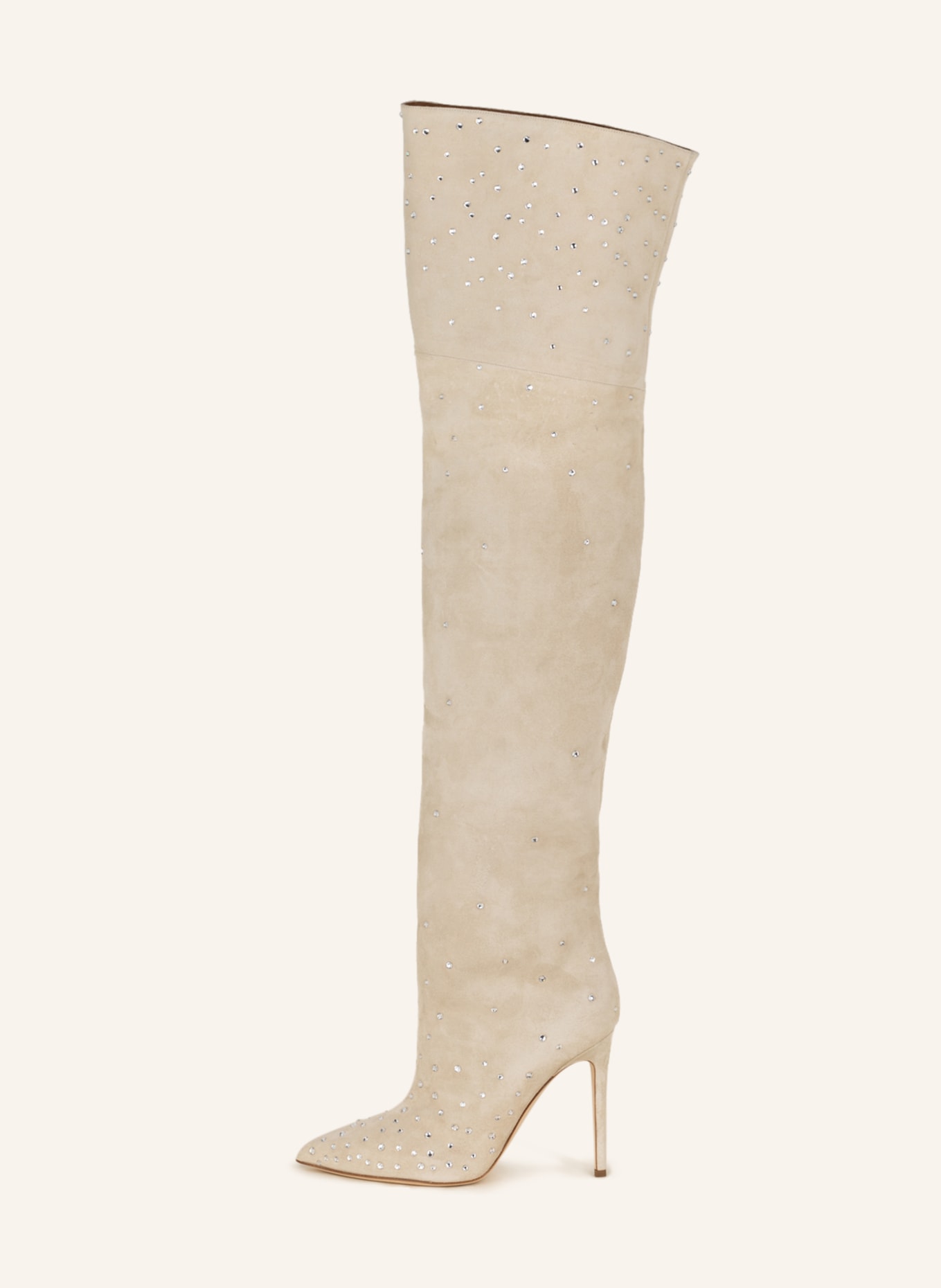 PARIS TEXAS Over the knee boots HOLLY with decorative gems, Color: CREAM (Image 4)