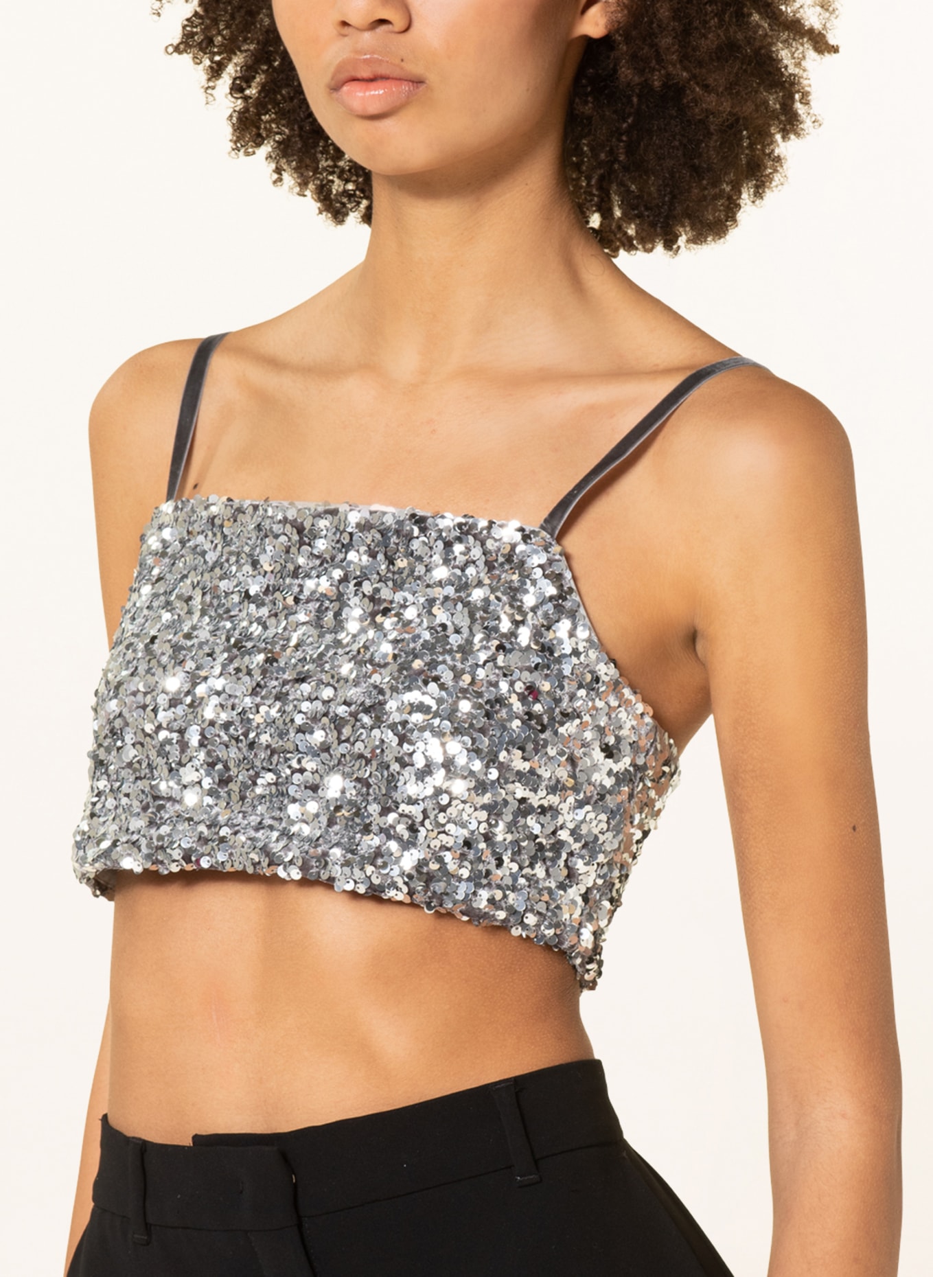 DOROTHEE SCHUMACHER Cropped top with sequins , Color: SILVER (Image 5)