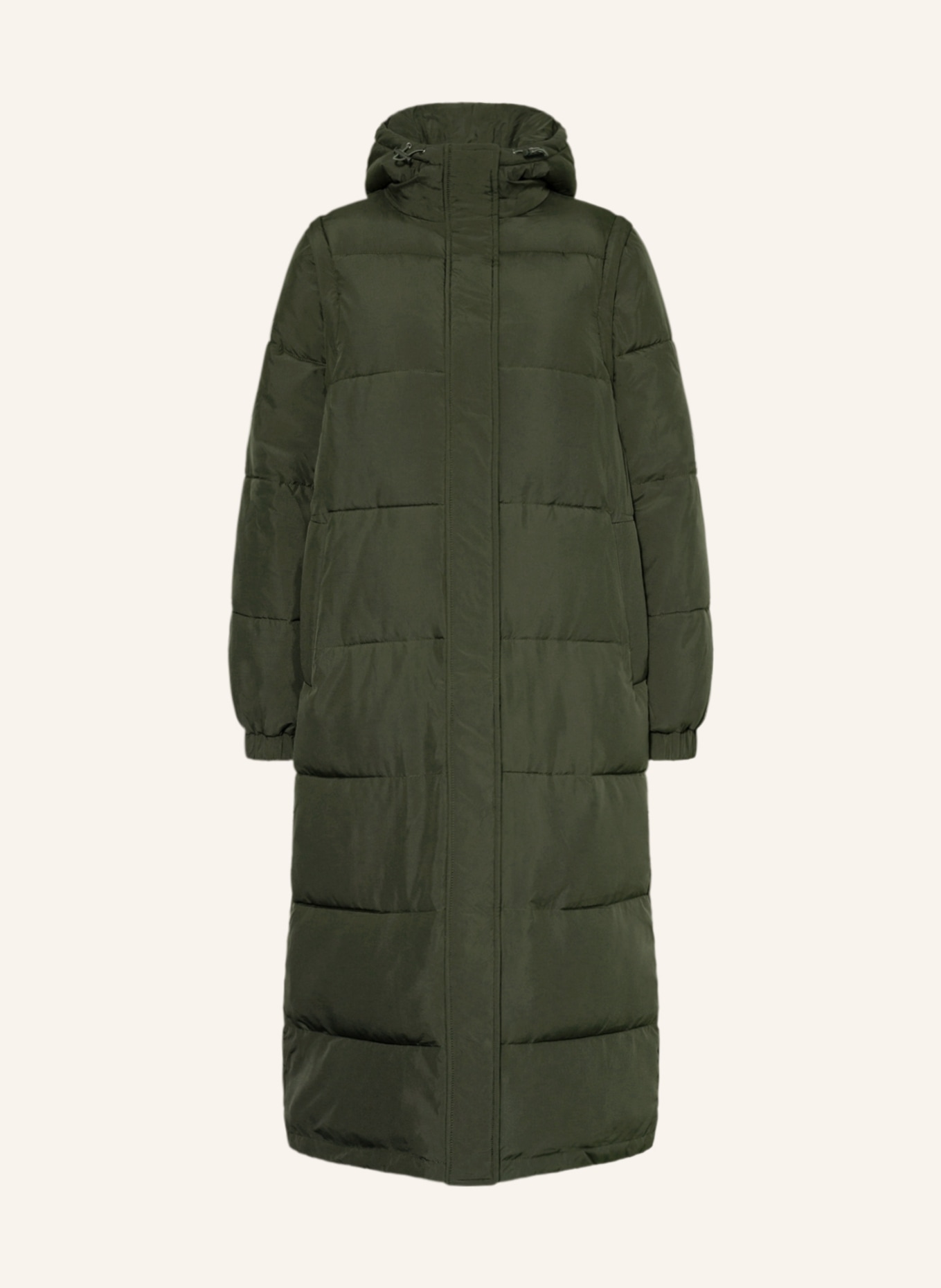 ENVII Oversized quilted coat ENHUDSON with detachable sleeves, Color: DARK GREEN (Image 1)
