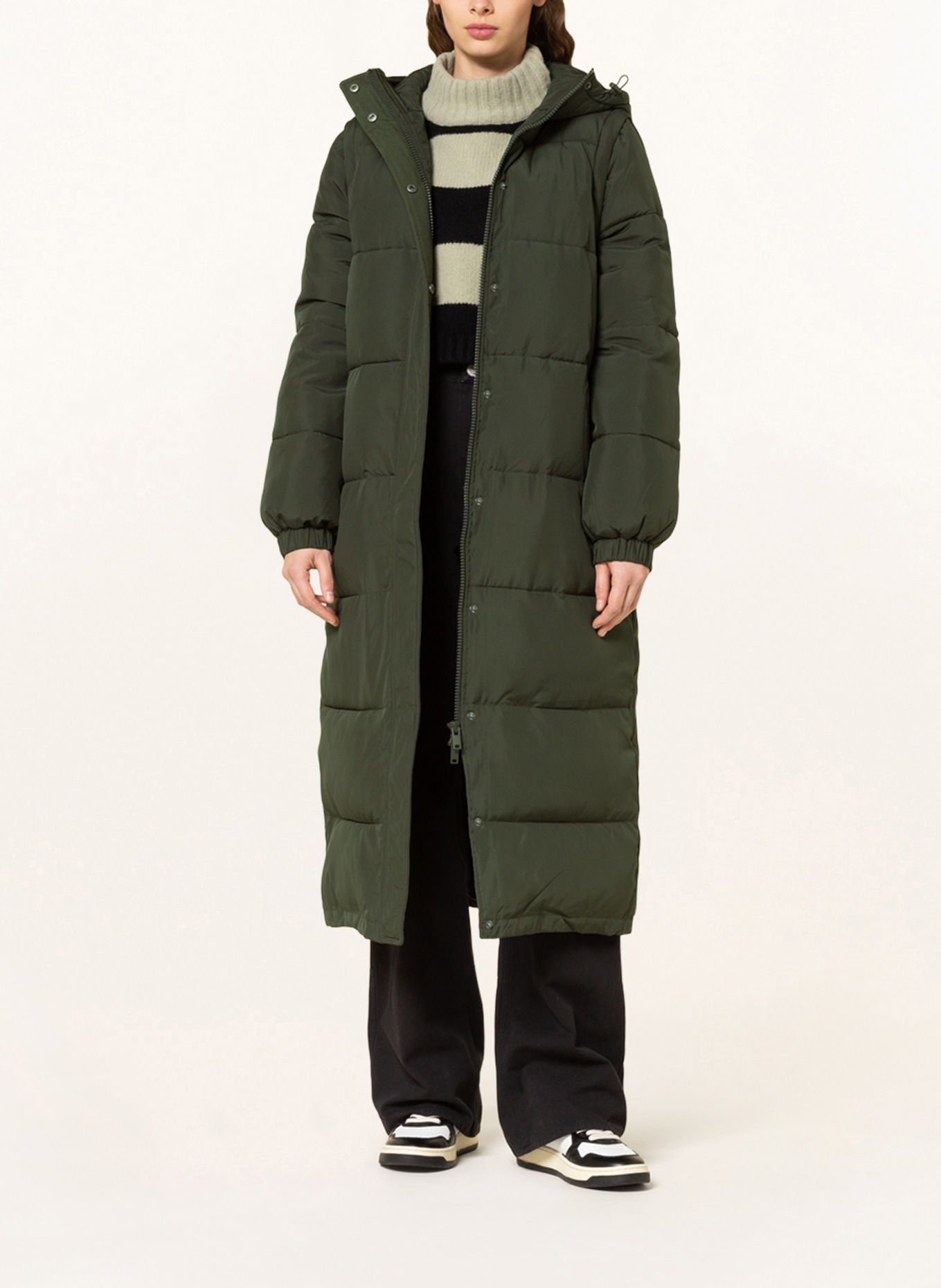ENVII Oversized prošívaný kabát ENHUDSON s odnímatelnými rukávy, Barva: TMAVĚ ZELENÁ (Obrázek 2)