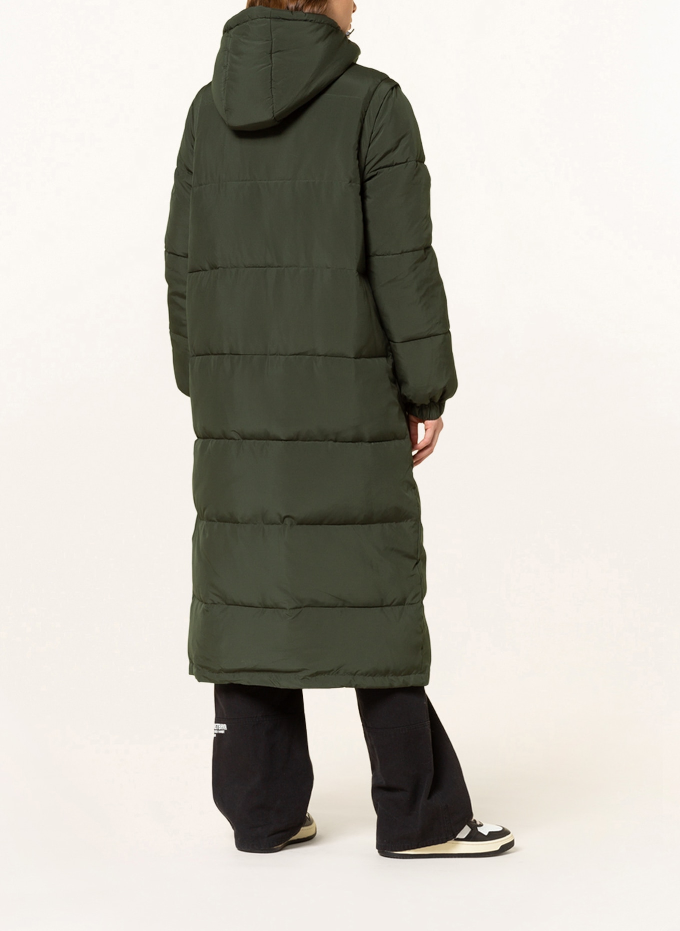 ENVII Oversized prošívaný kabát ENHUDSON s odnímatelnými rukávy, Barva: TMAVĚ ZELENÁ (Obrázek 3)