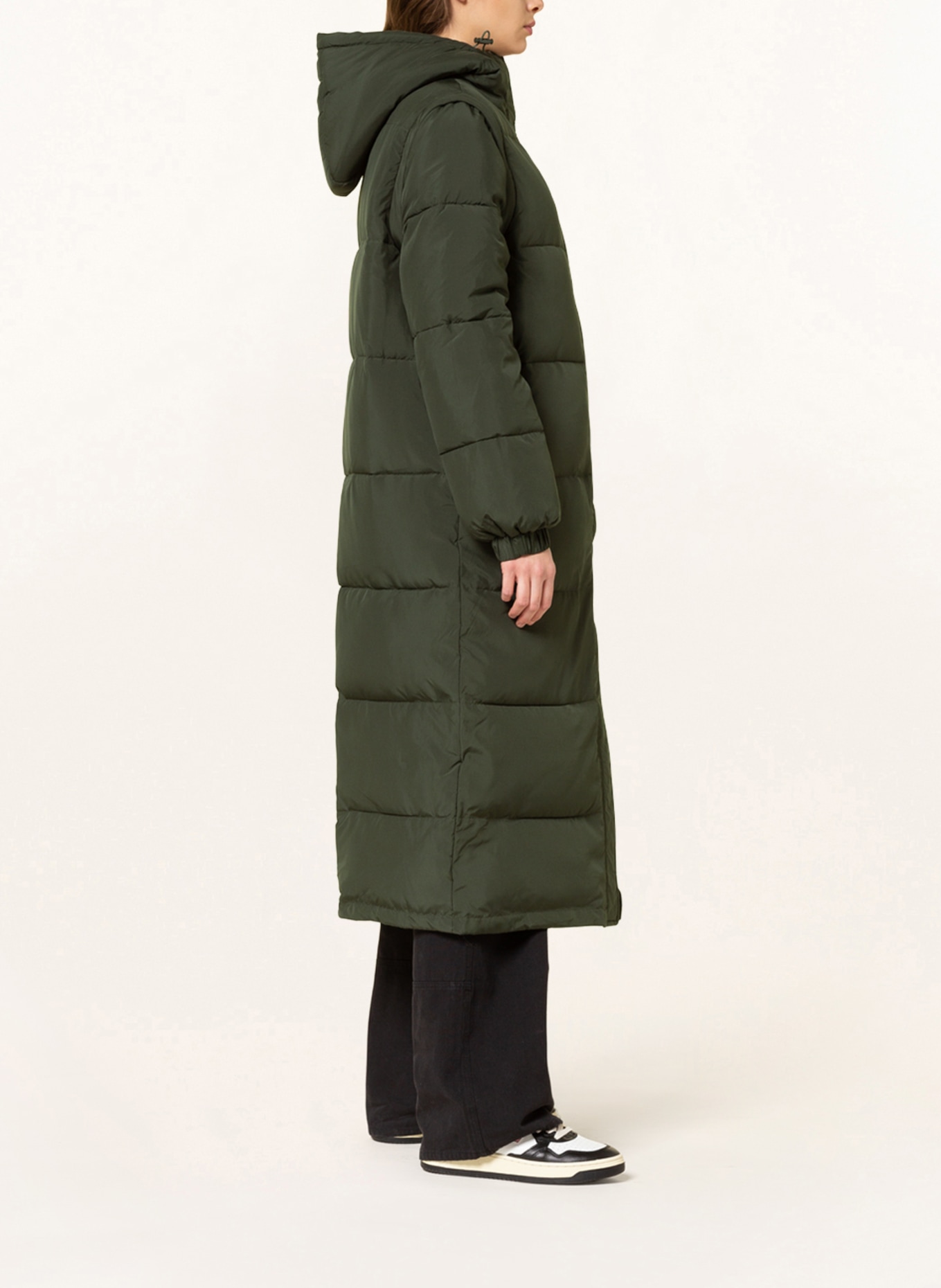 ENVII Oversized prošívaný kabát ENHUDSON s odnímatelnými rukávy, Barva: TMAVĚ ZELENÁ (Obrázek 4)