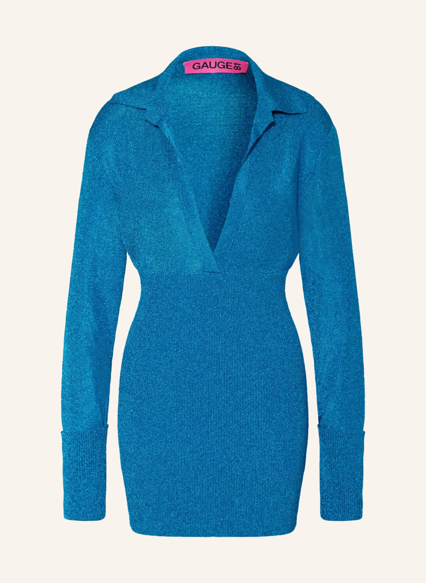 GAUGE81 Pletené šaty TROMSO s třpytivou přízí, Barva: NEONOVĚ MODRÁ (Obrázek 1)