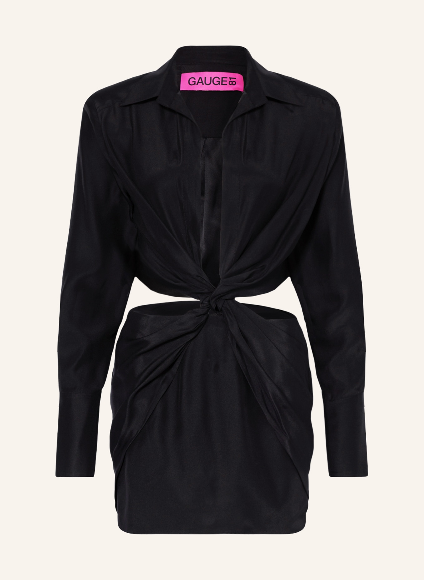 GAUGE81 Silk dress TOKAI, Color: BLACK (Image 1)