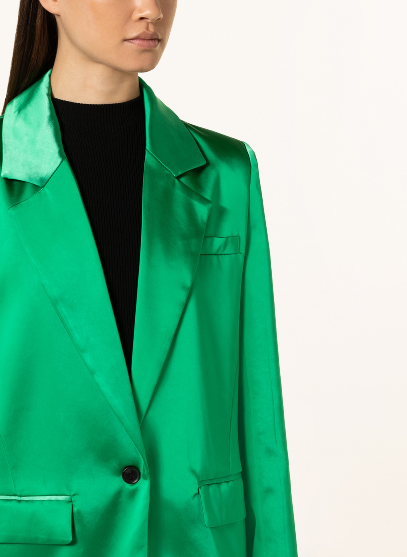 ONLY Satin blazer, Color: GREEN (Image 4)