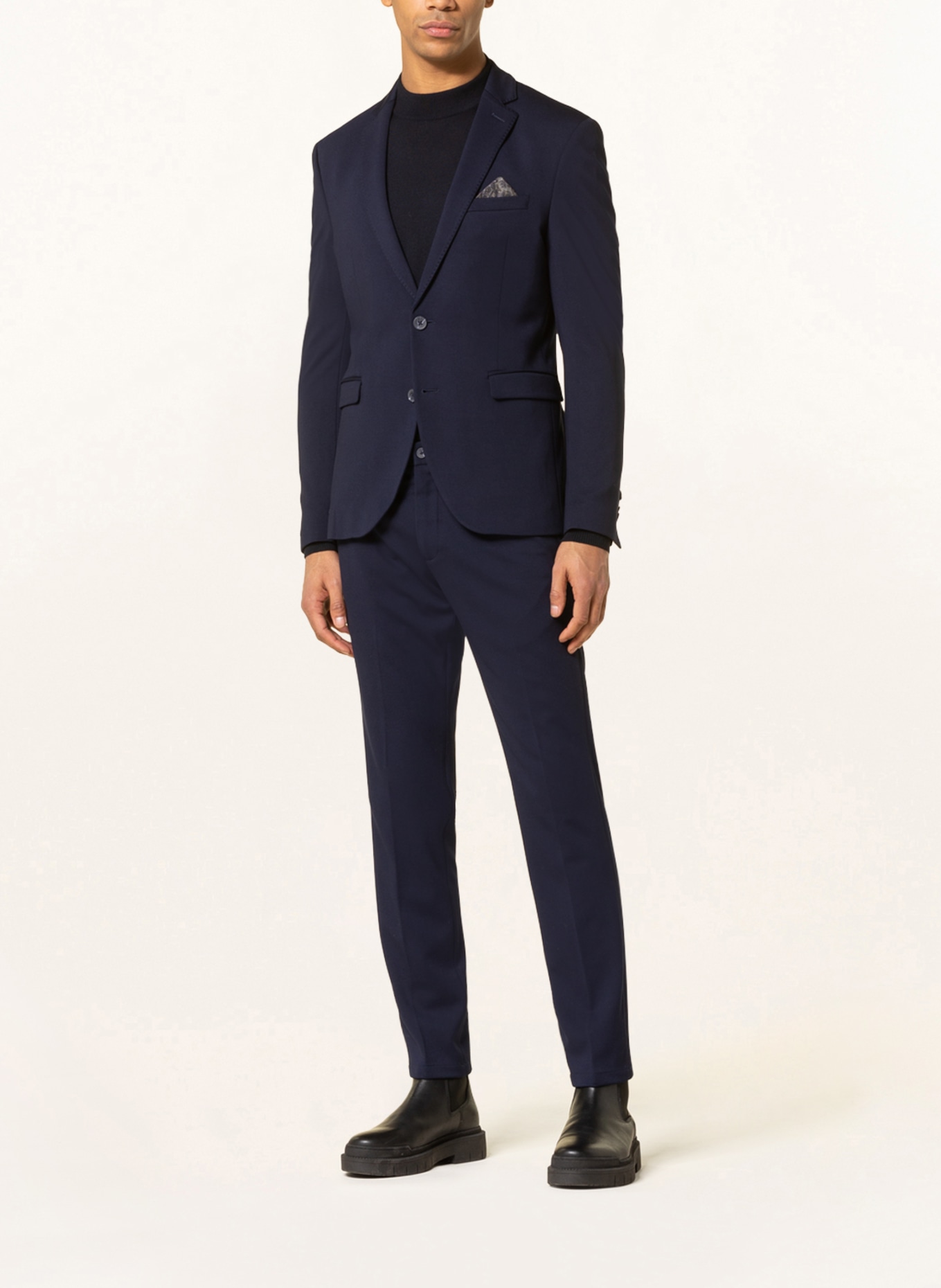 PAUL Suit jacket slim fit in jersey: 680 NAVY
