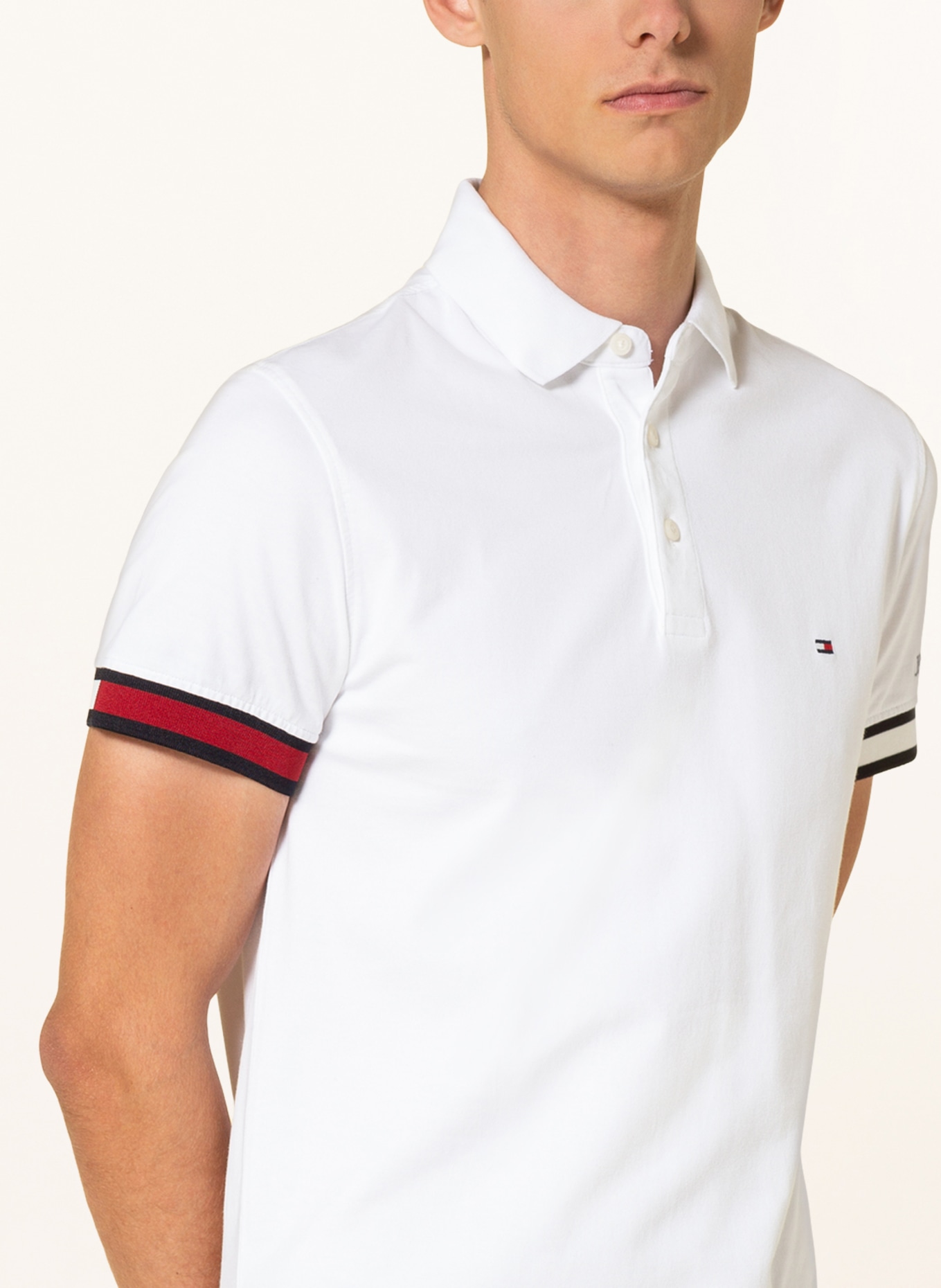 TOMMY HILFIGER Jersey polo shirt slim fit , Color: WHITE (Image 4)